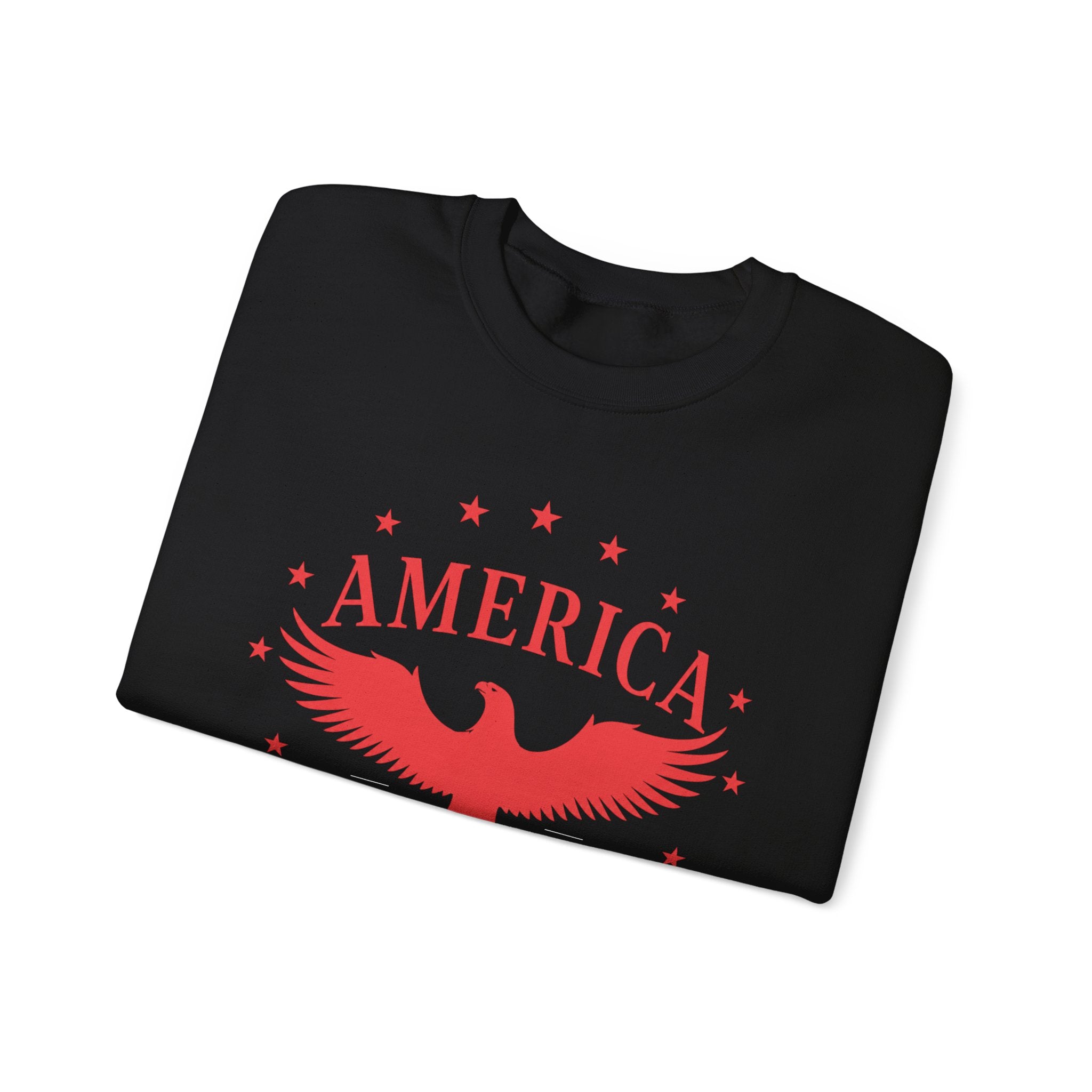 America Eagle Crewneck Sweatshirt – Patriotic Red Graphic