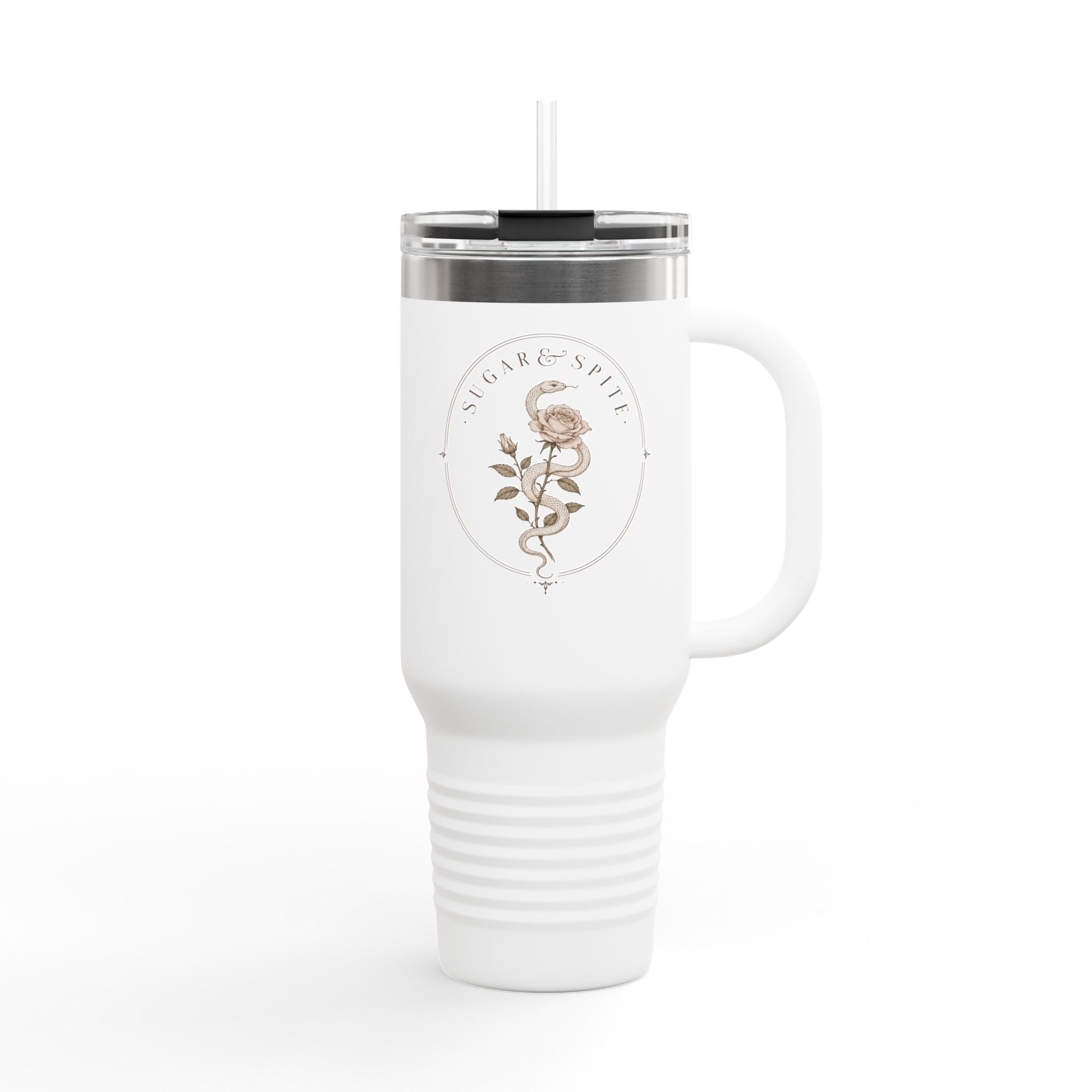 40oz Insulated Travel Mug — Wildflower 'Wander & Sip' Stainless Steel Tumbler