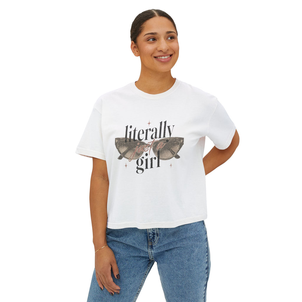 Literally Girl sunglasses tee | Boxy Tee