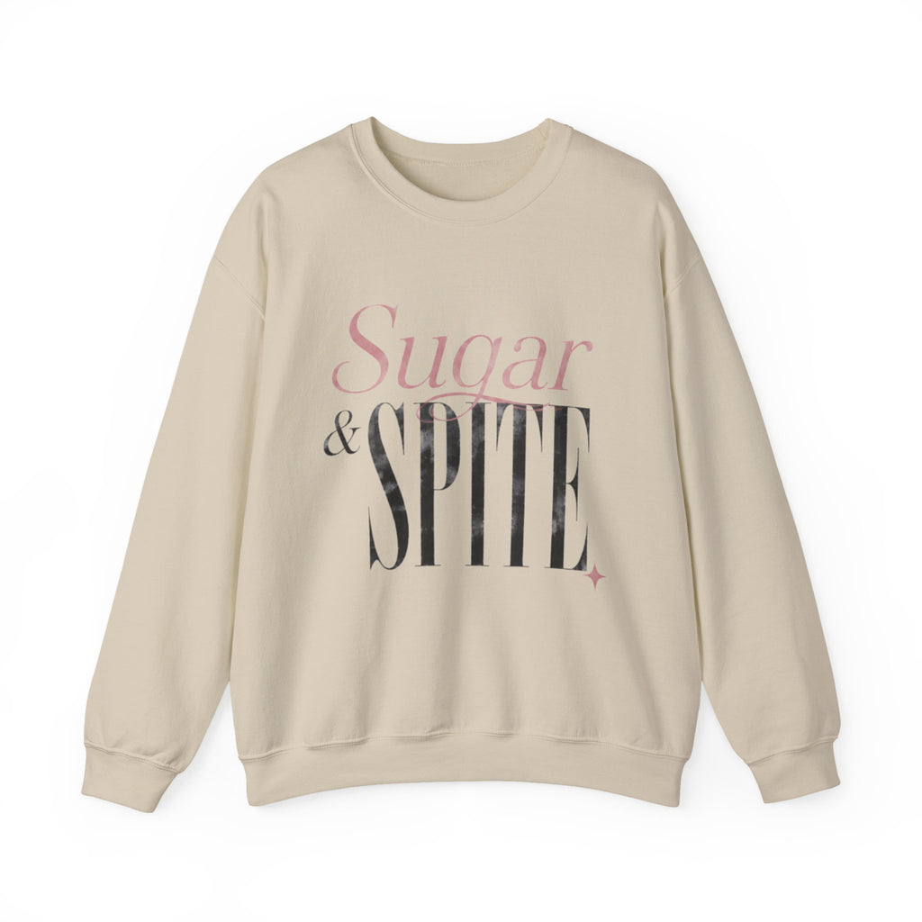 Sugar & Spite Crewneck Sweatshirt - Feminine Pink Typography Pullover