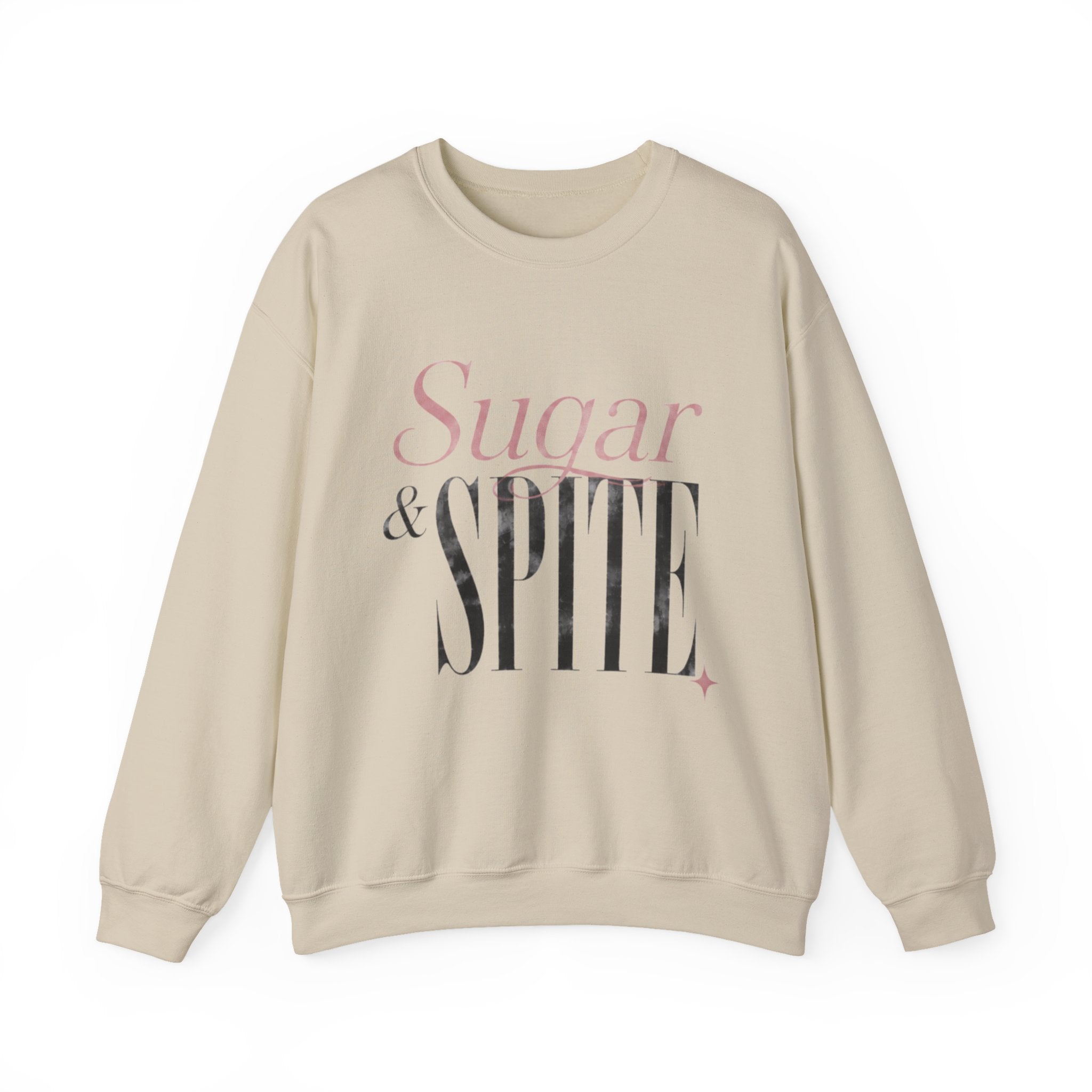 Sugar & Spite Crewneck Sweatshirt - Feminine Pink Typography Pullover