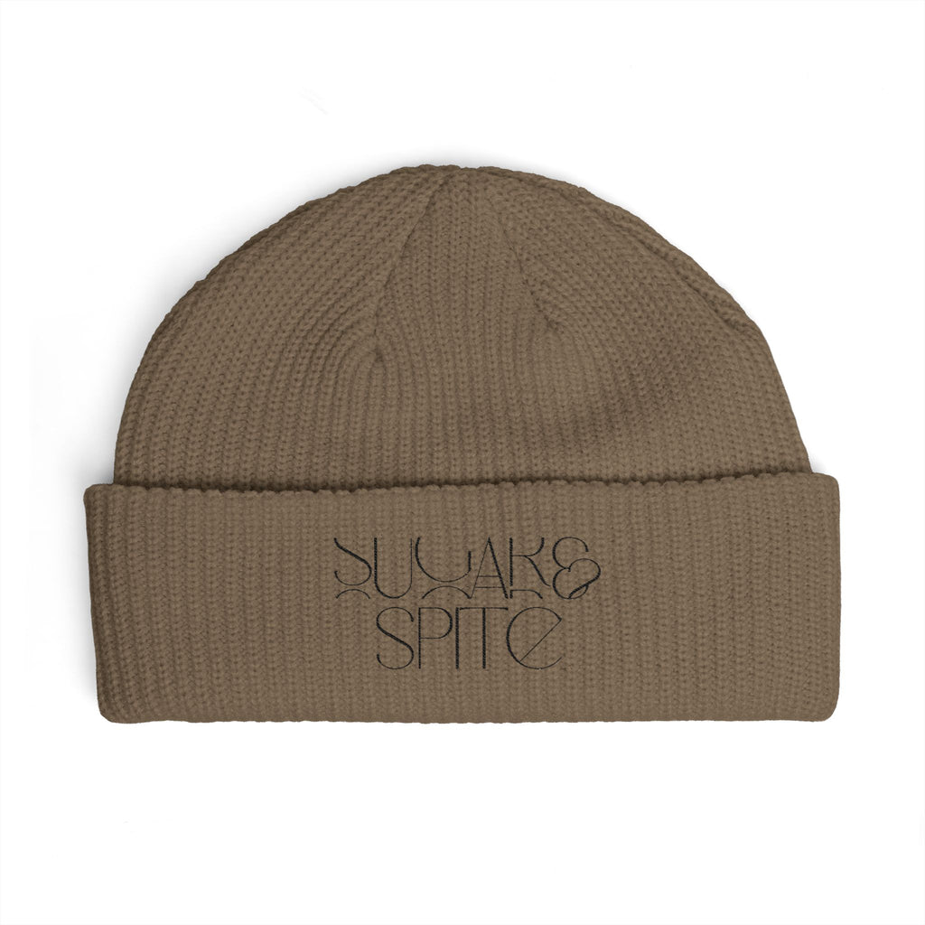 Cuff Beanie — Curved Script Logo Knit Cap