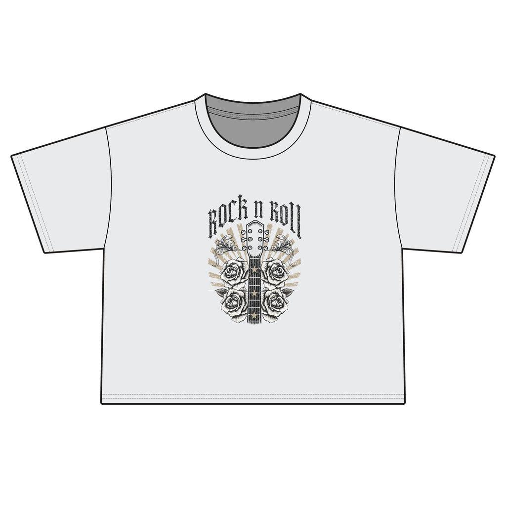 Rock N Roll Guitar & Roses Women's Boxy Tee