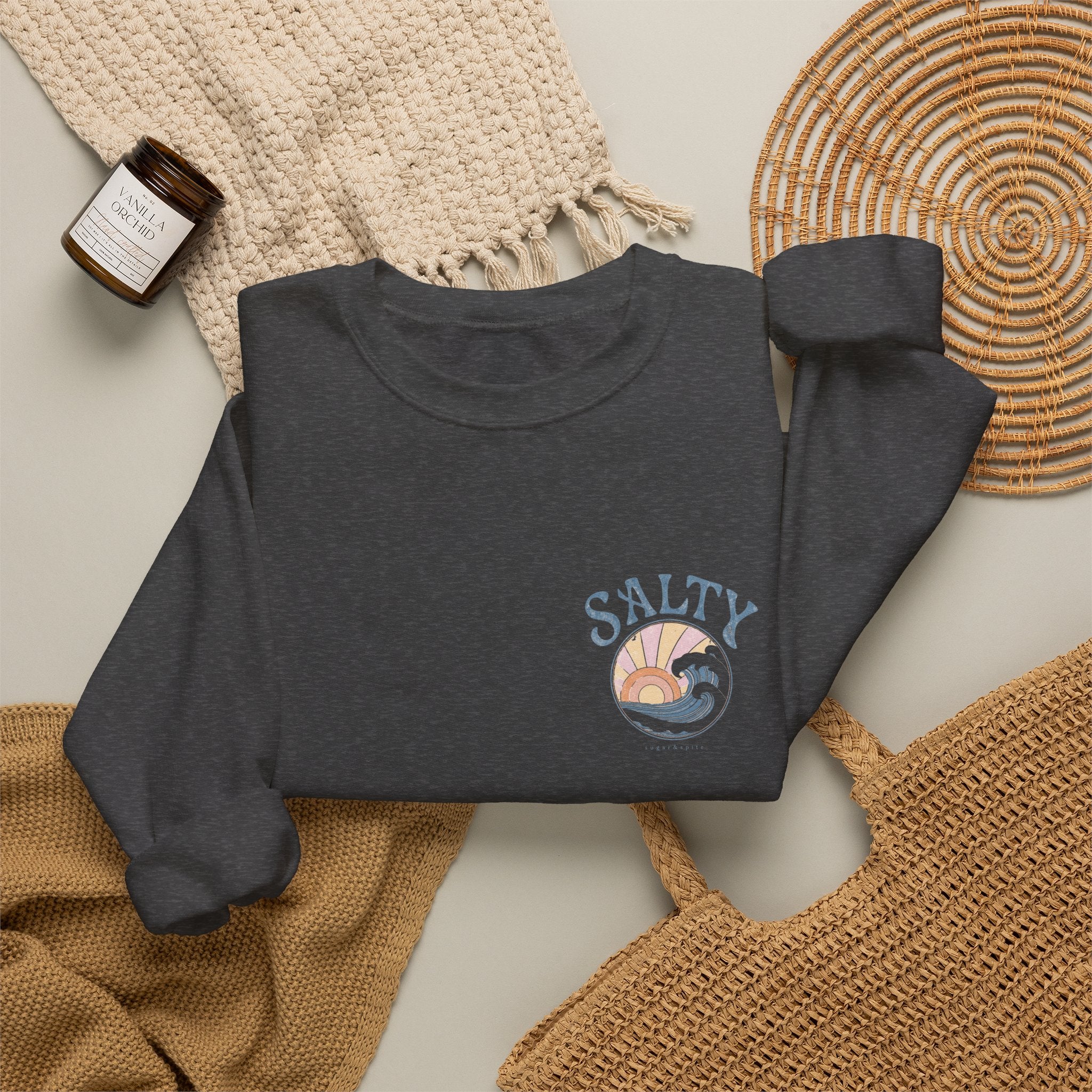 Salty Sunset Wave Crewneck Sweatshirt