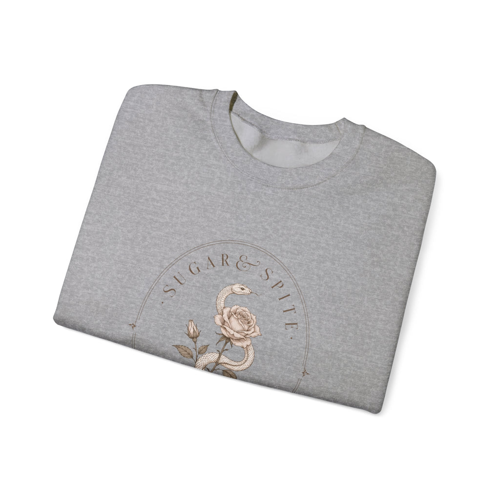 Floral Nightshade Crewneck Sweatshirt — Vintage Botanical 'Nightshade' Design