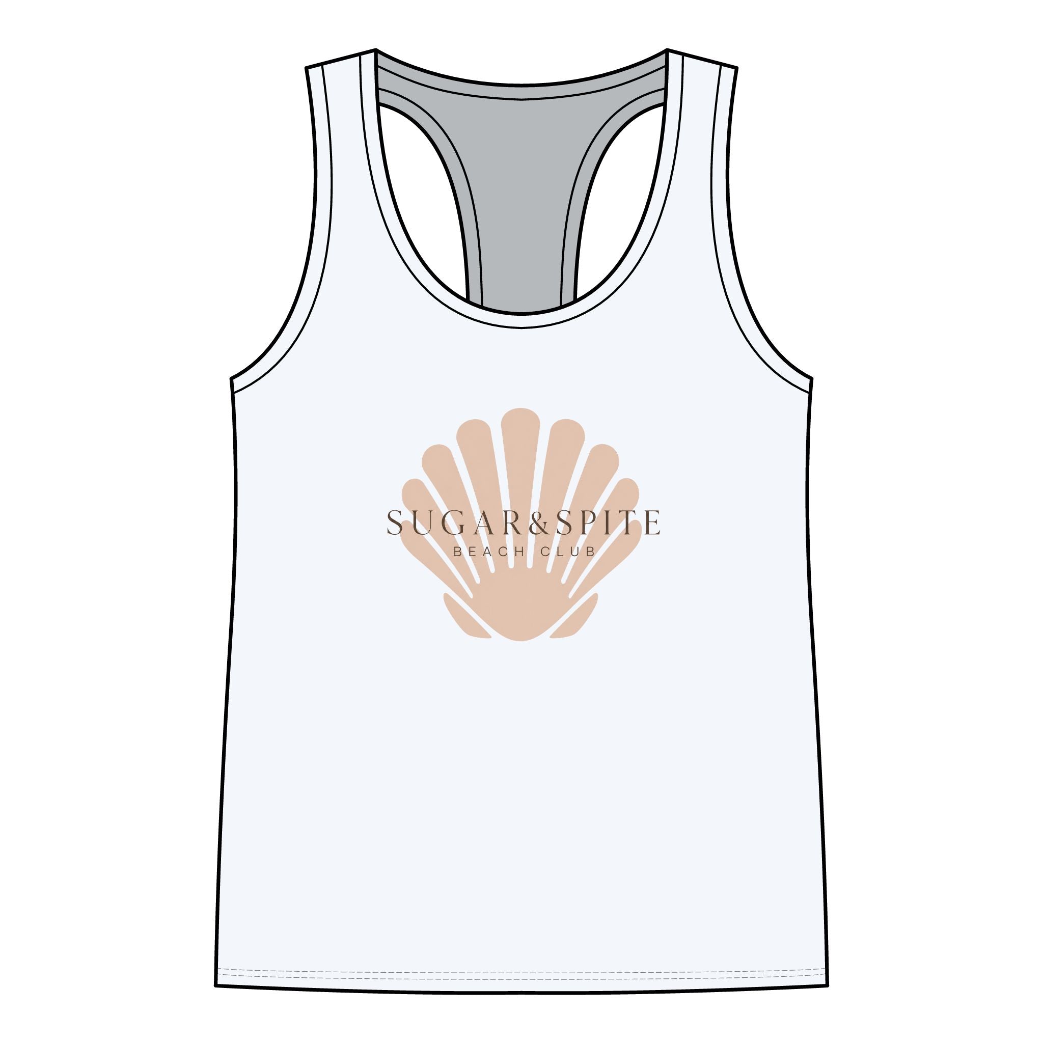 'Sugar & Spite' Seashell Racerback Tank Top