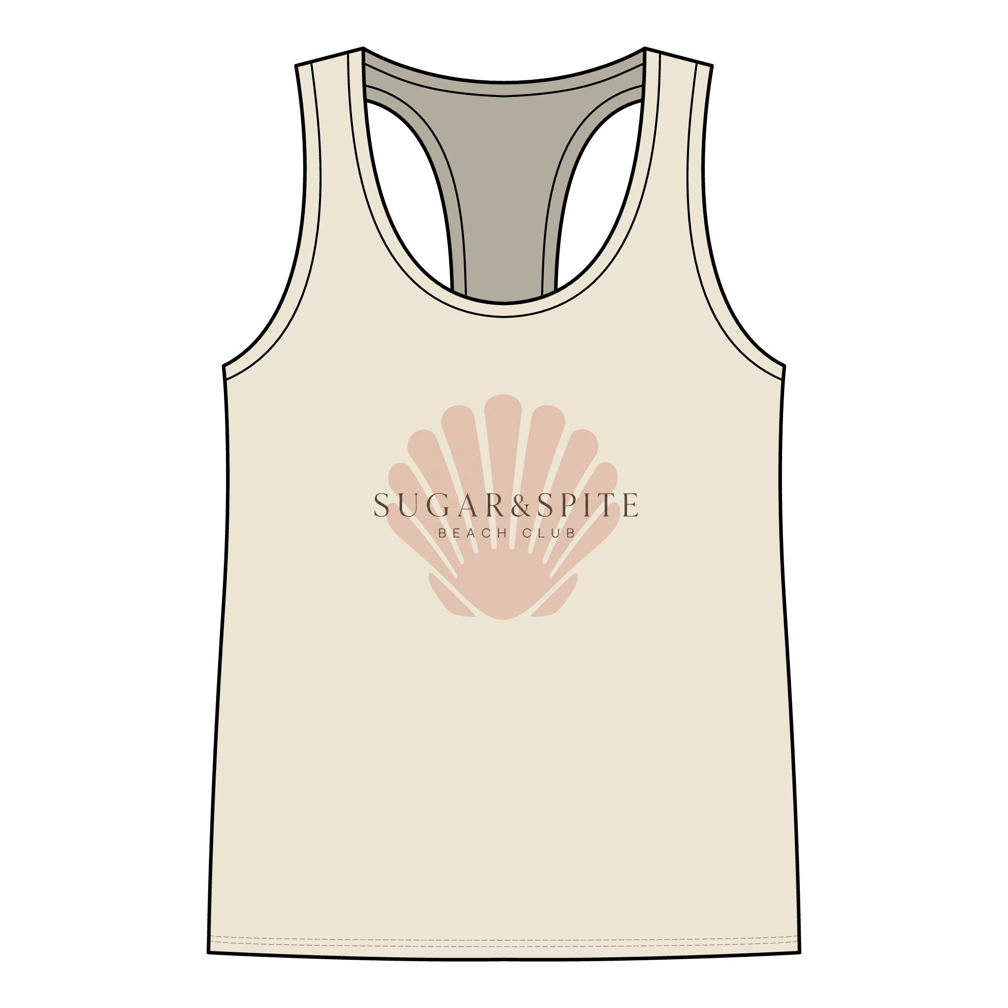 'Sugar & Spite' Seashell Racerback Tank Top