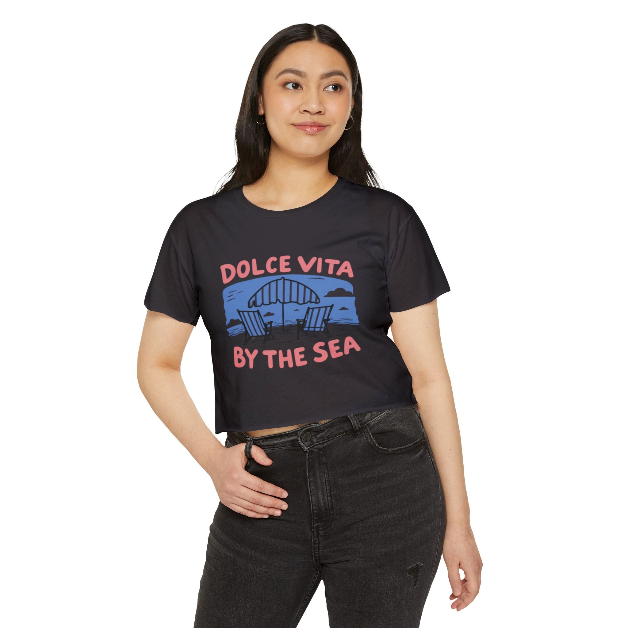 Dolce Vita By The Sea Crop Top — Women's Beach Festival Tee