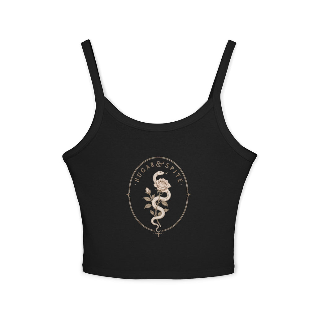 Sugar & Spice Floral Crop Tank — Women's Spaghetti Strap Tank Top