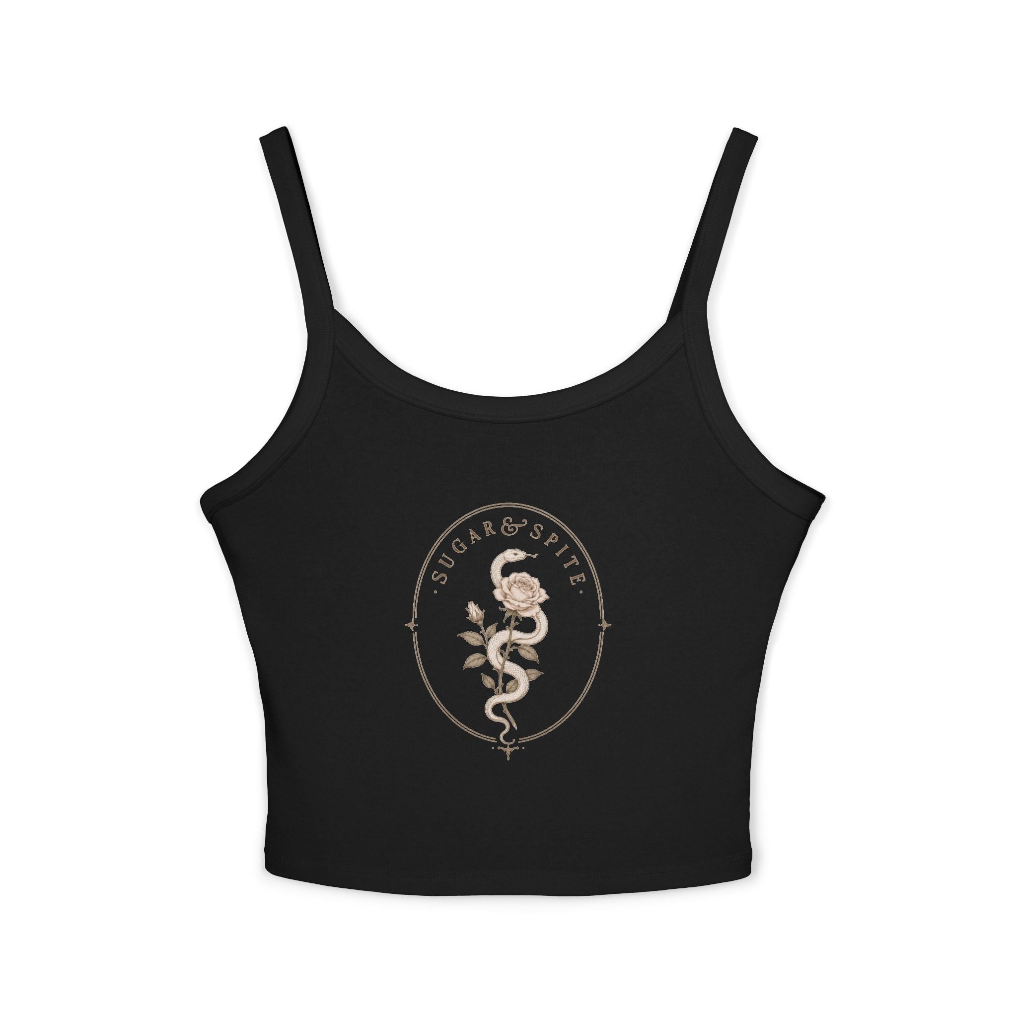 Sugar & Spice Floral Crop Tank — Women's Spaghetti Strap Tank Top