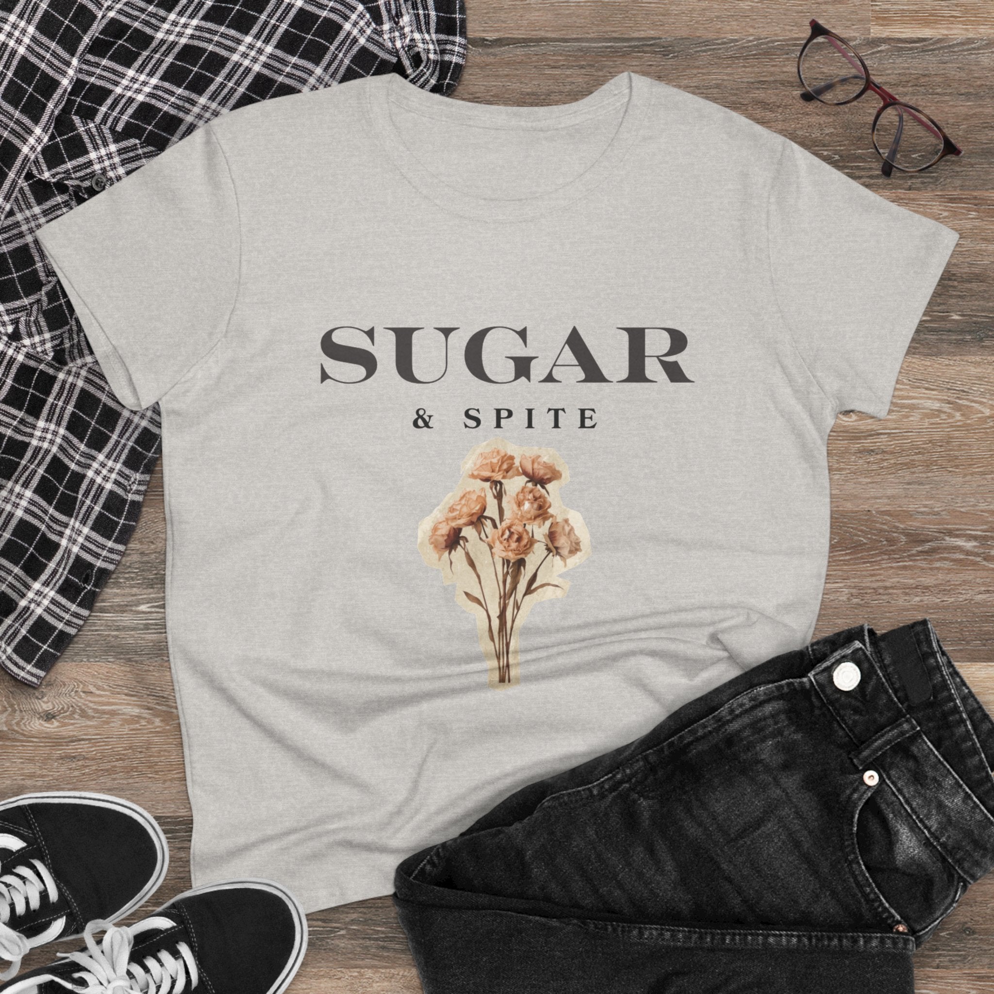 Sugar & Spite Floral Tee — Women's Cute Vintage Bouquet Shirt