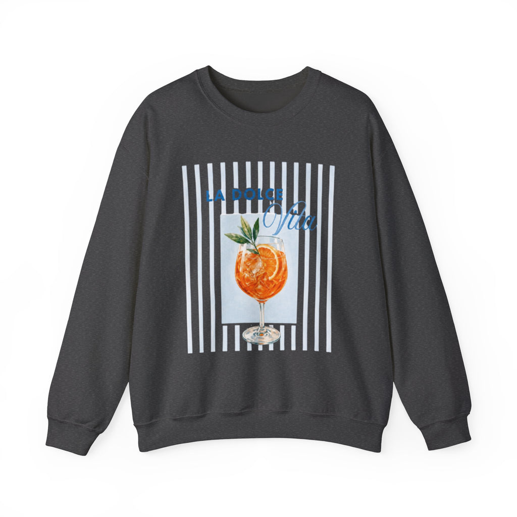 La Dolce Vita Sweatshirt — Orange Cocktail Graphic Crewneck