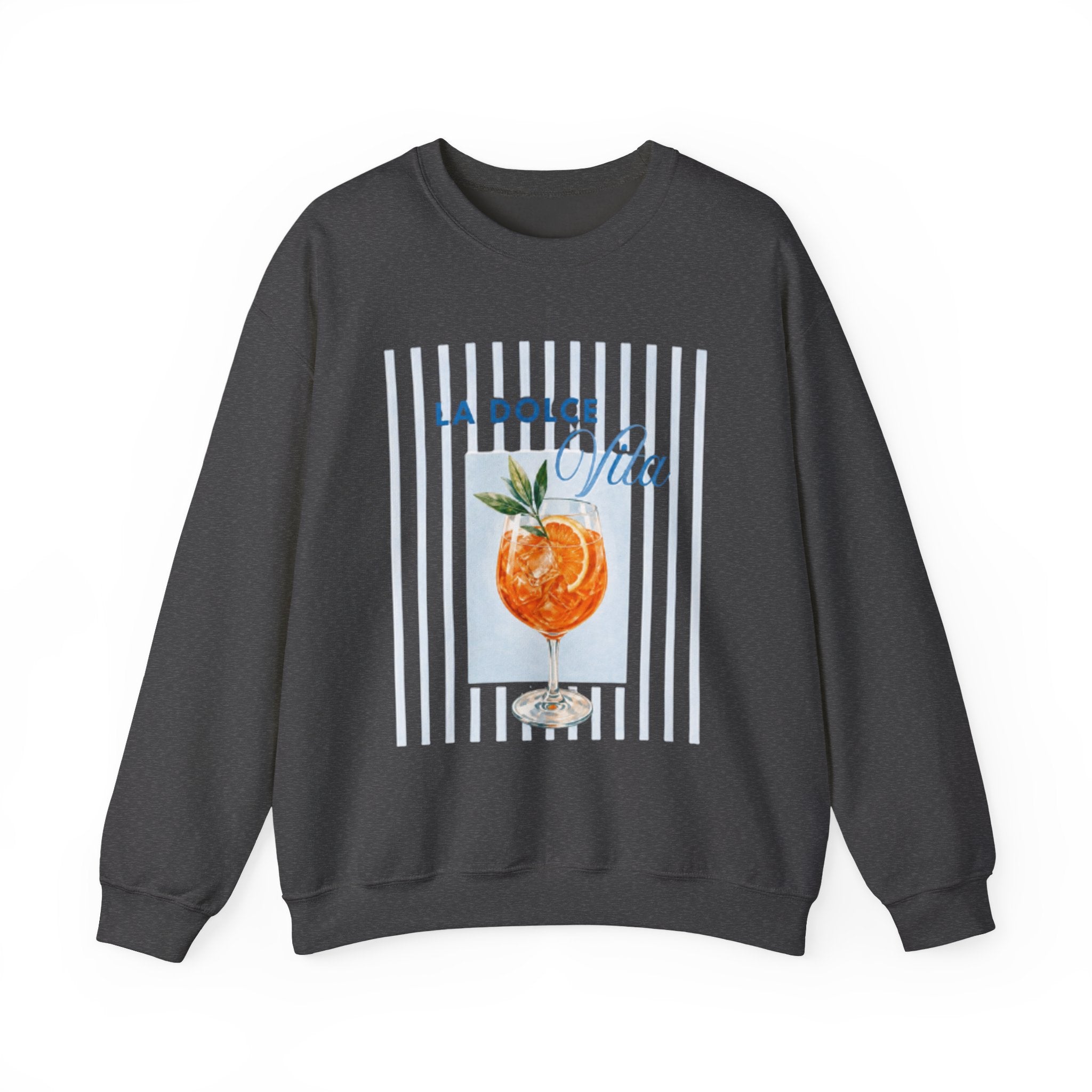 La Dolce Vita Sweatshirt — Orange Cocktail Graphic Crewneck