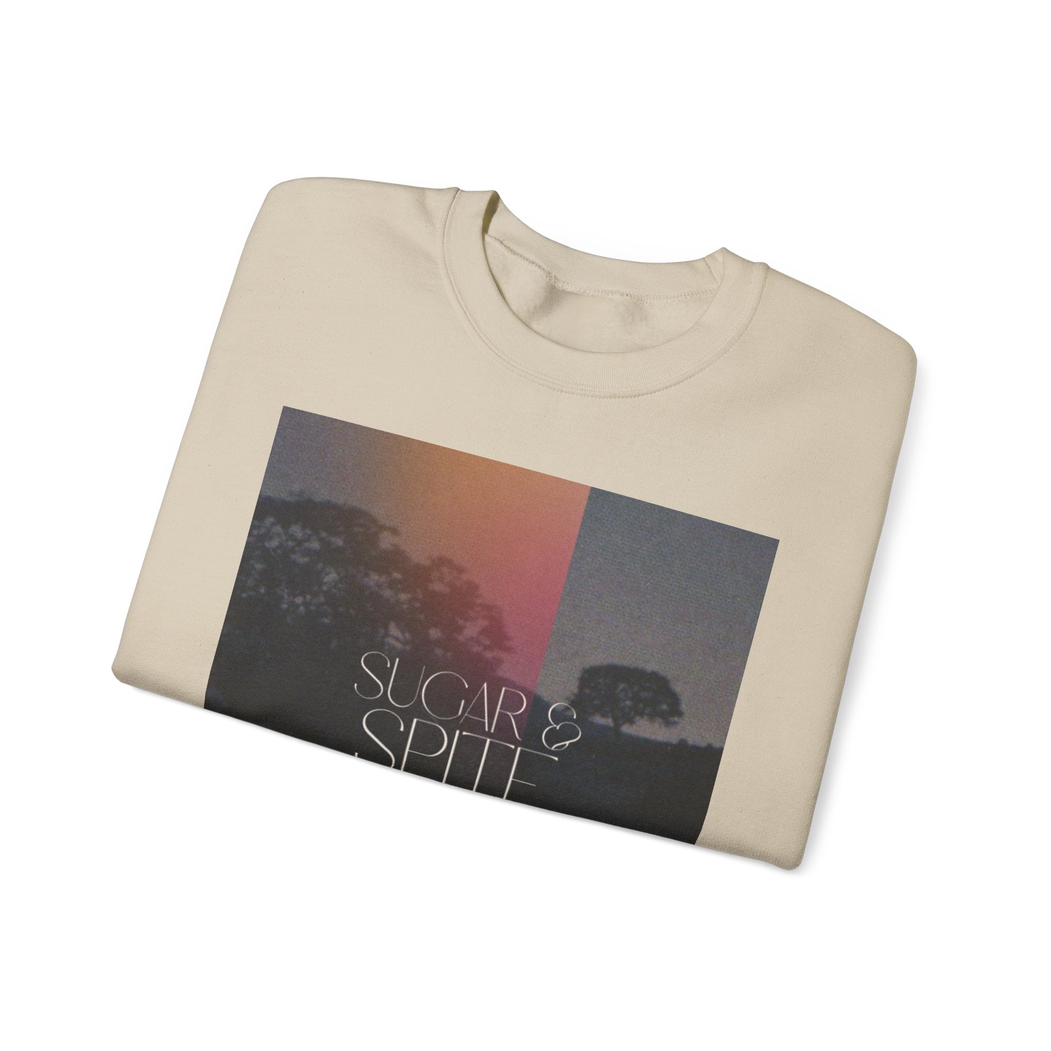 Sugar & Spite Graphic Sweatshirt — Moody Sunset Nature Crewneck