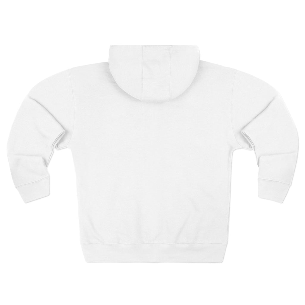 Minimal Floral Crest Zip Hoodie — Small Rose Emblem Chest Design