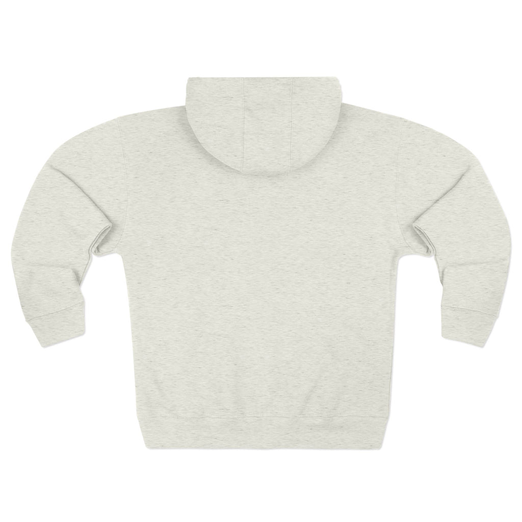 Minimal Floral Crest Zip Hoodie — Small Rose Emblem Chest Design