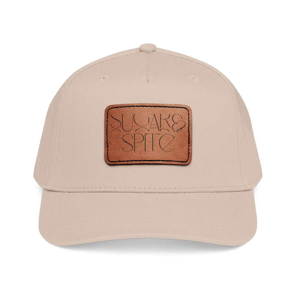 Leather Patch Baseball Cap — 'SUGAR & SPICE' Mid-Profile Hat