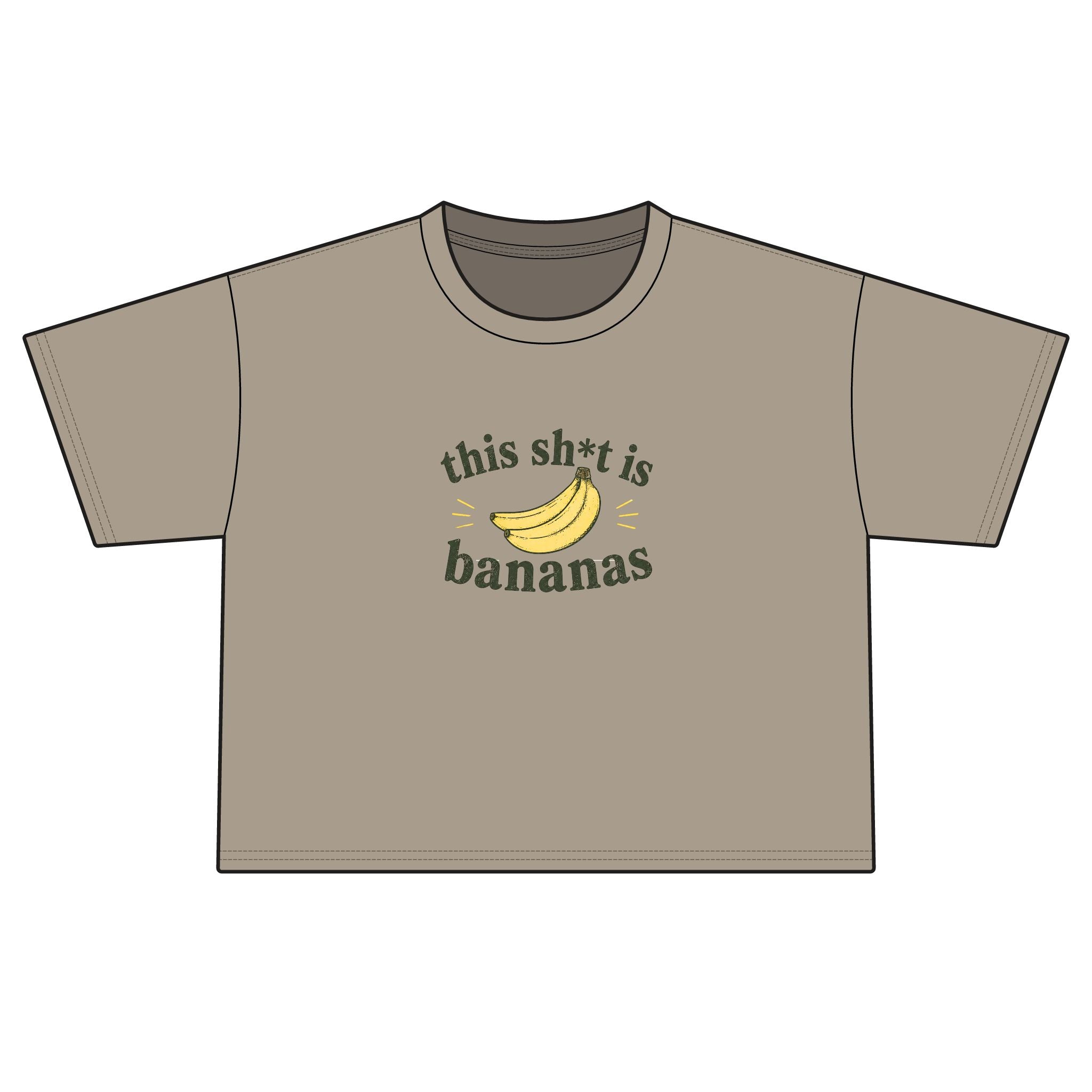 Boxy Tee — "This Sh*t Is Bananas" Graphic Crop T‑Shirt