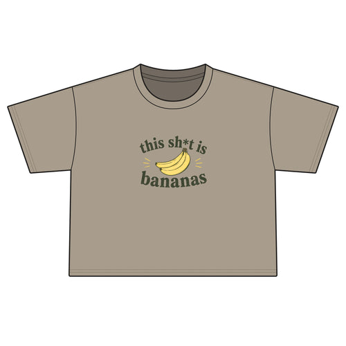 Boxy Tee — "This Sh*t Is Bananas" Graphic Crop T‑Shirt