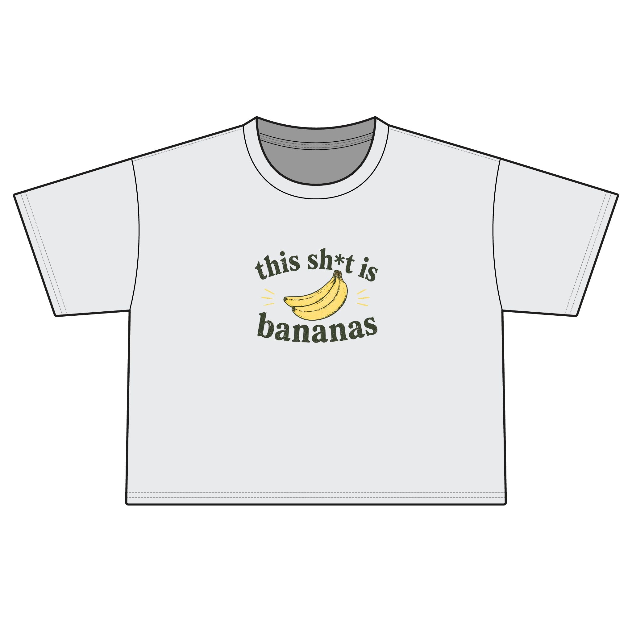 Boxy Tee — "This Sh*t Is Bananas" Graphic Crop T‑Shirt