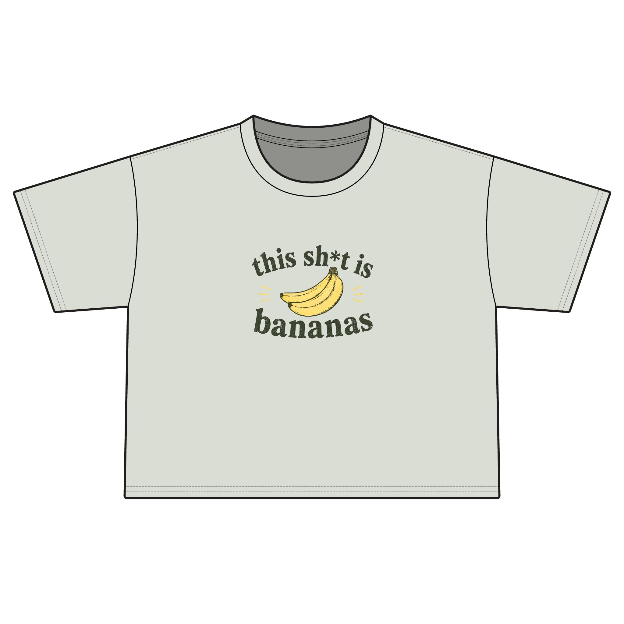 Boxy Tee — "This Sh*t Is Bananas" Graphic Crop T‑Shirt