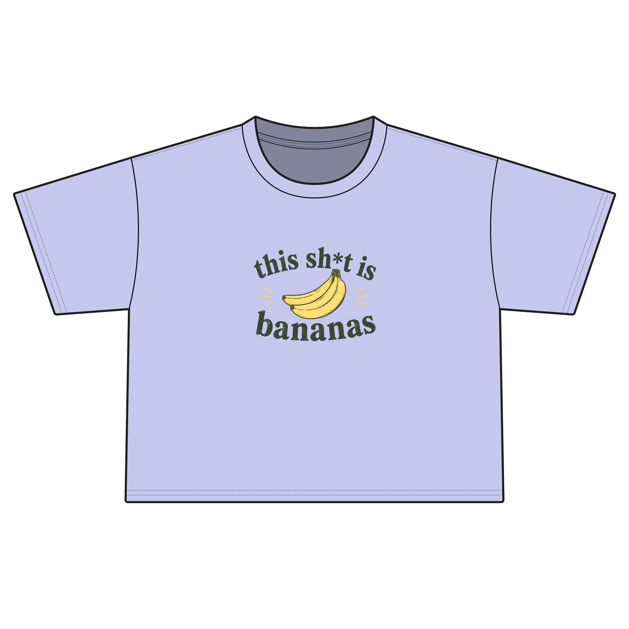 Boxy Tee — "This Sh*t Is Bananas" Graphic Crop T‑Shirt
