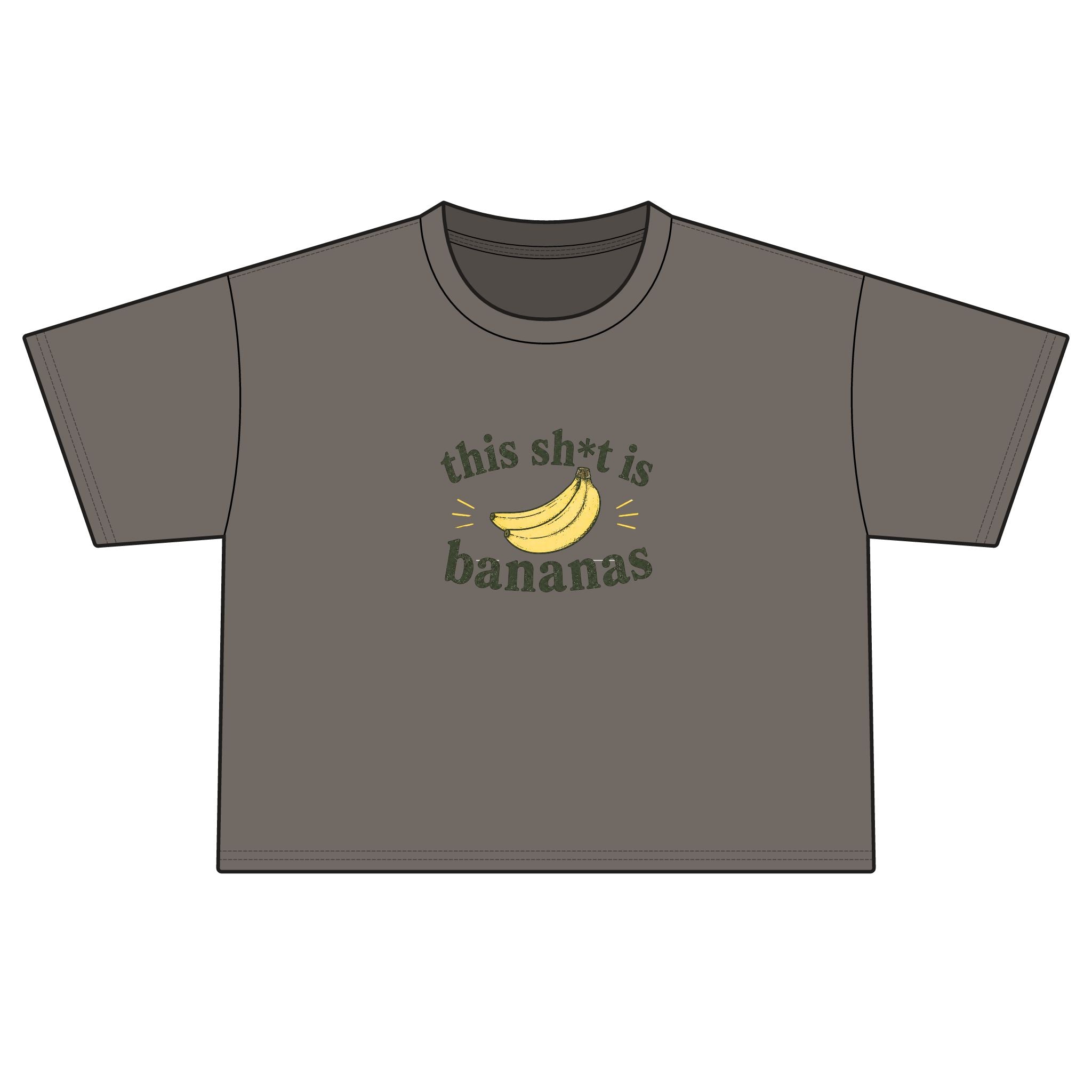 Boxy Tee — "This Sh*t Is Bananas" Graphic Crop T‑Shirt