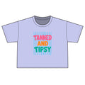 T-Shirt — "Tanned and Tipsy" Colorful Summer Graphic Boxy Tee