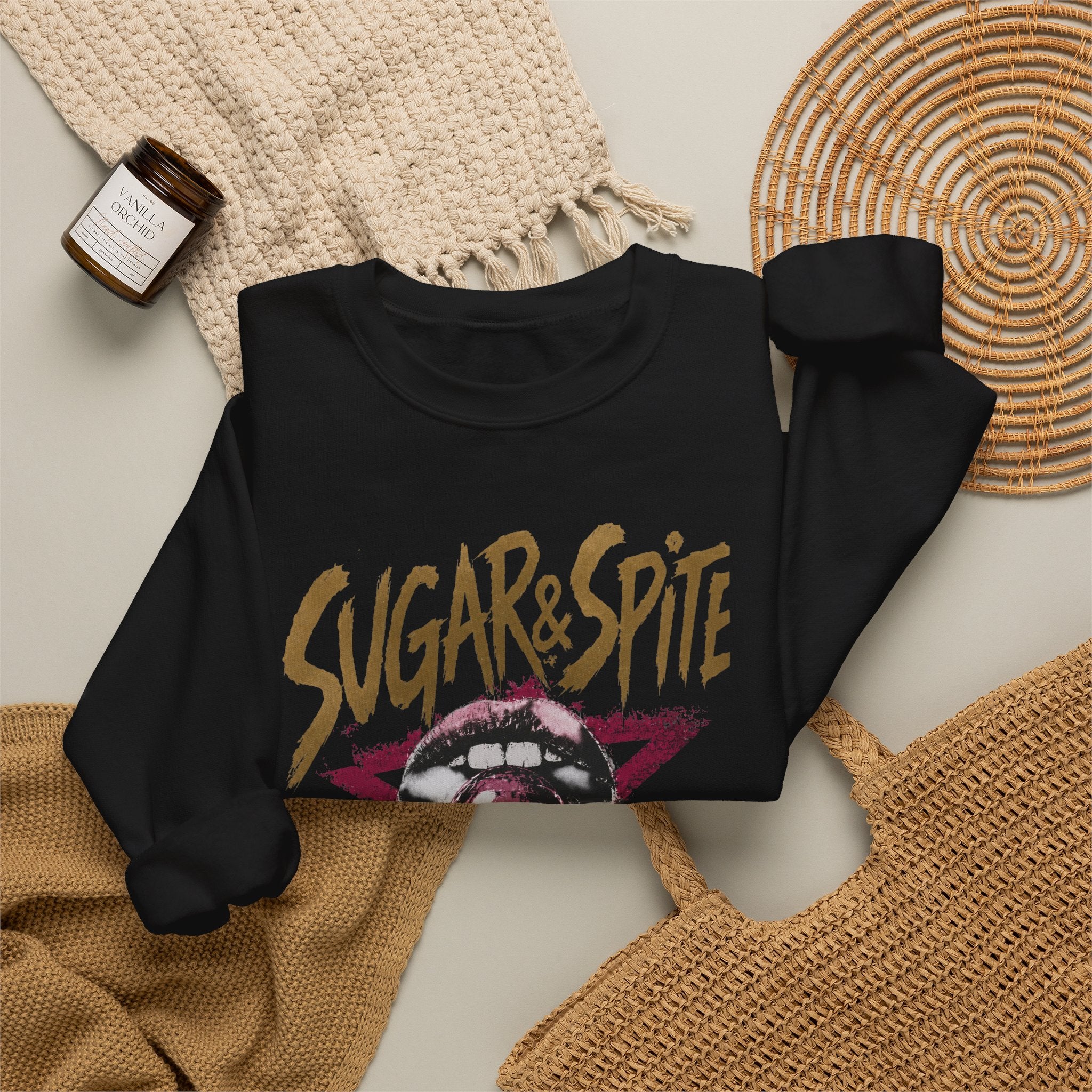 Sugar&Spite Lips and Pop Crewneck Sweatshirt