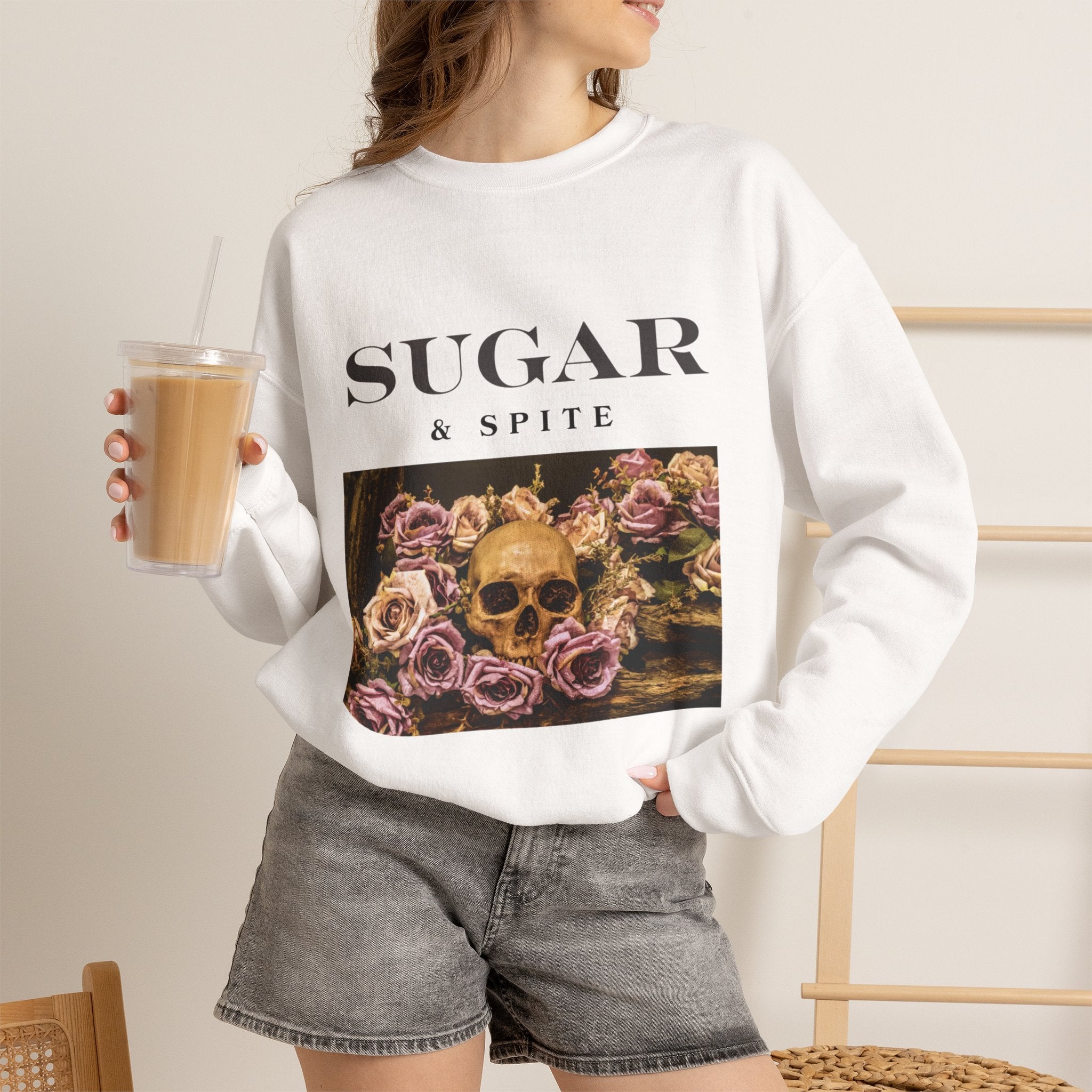 Sugar & Spite Skull Crewneck Sweatshirt