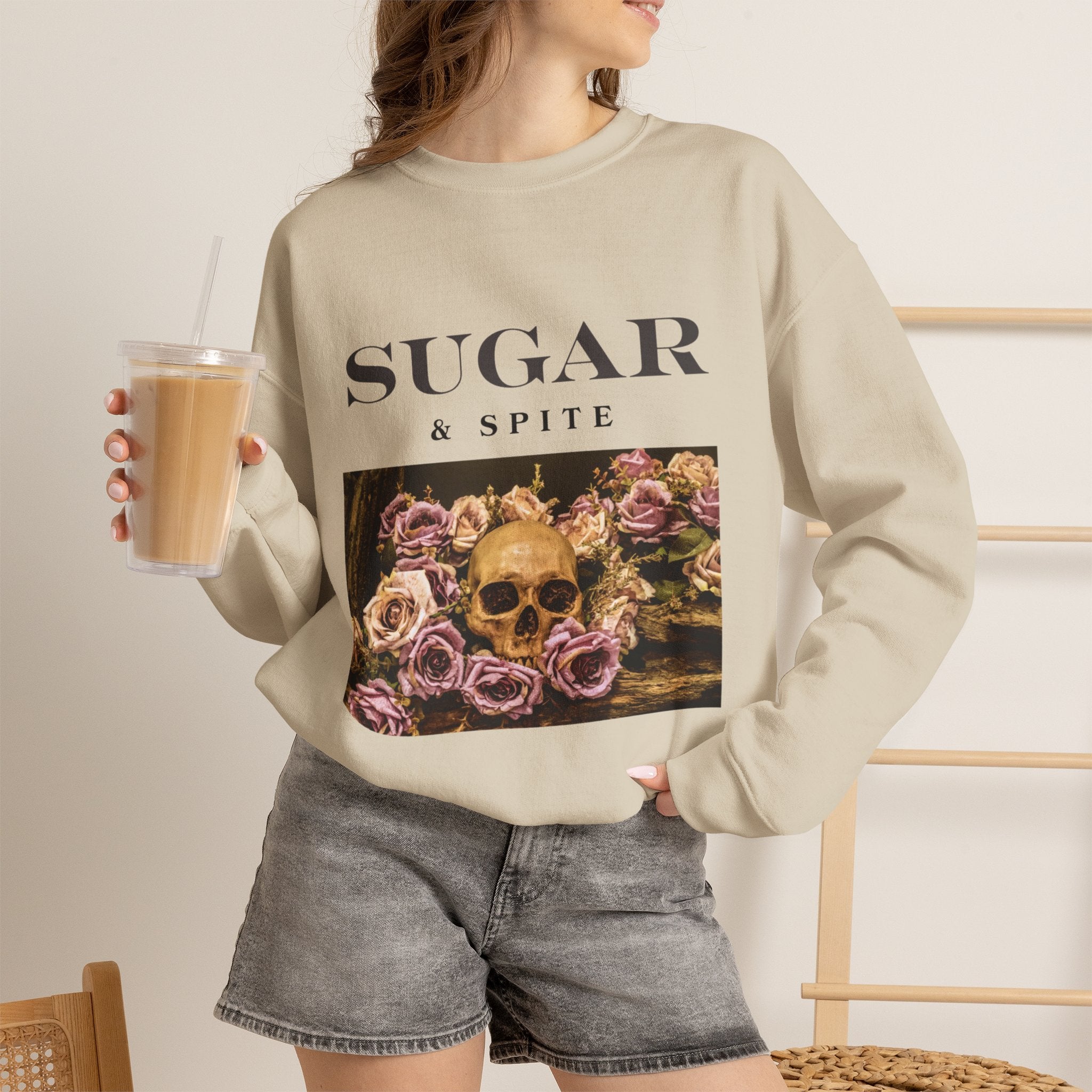 Sugar & Spite Skull Crewneck Sweatshirt