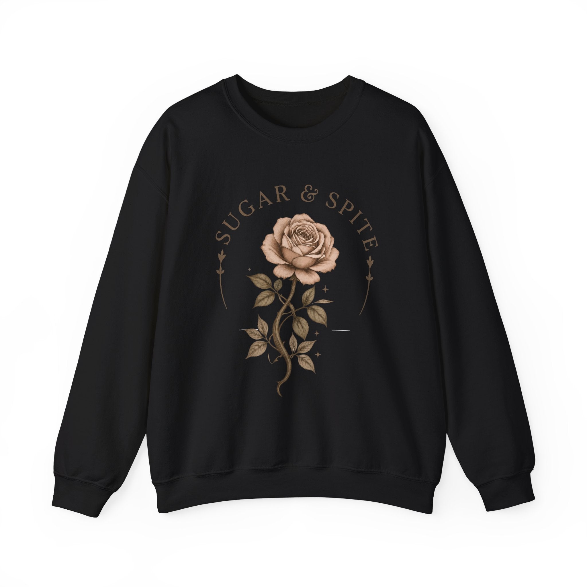 Sugar & Spite Rose Sweatshirt — Vintage Floral Crewneck
