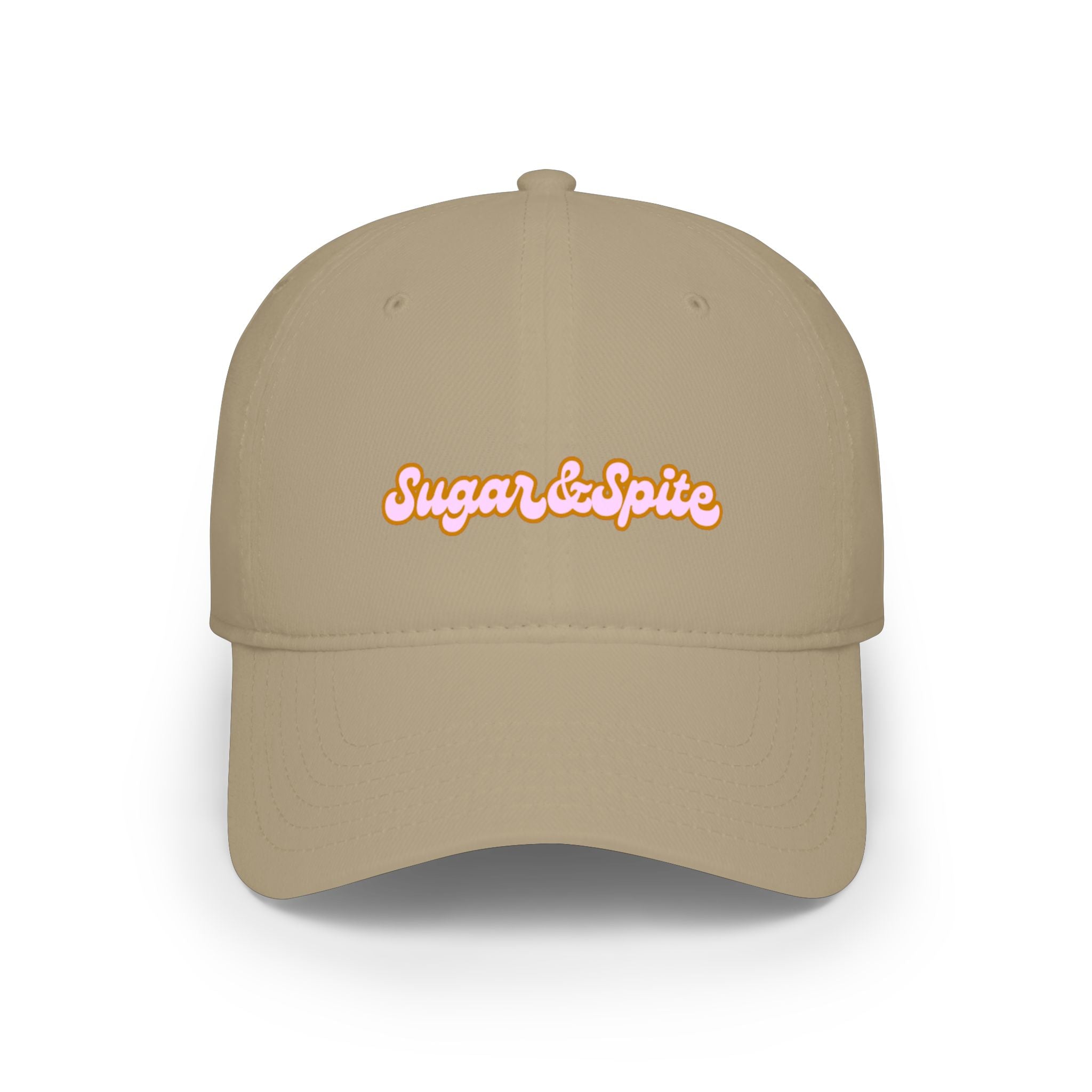 Sugar & Spice Low Profile Baseball Cap — Retro Script Hat for Women, Cute Casual Accessory