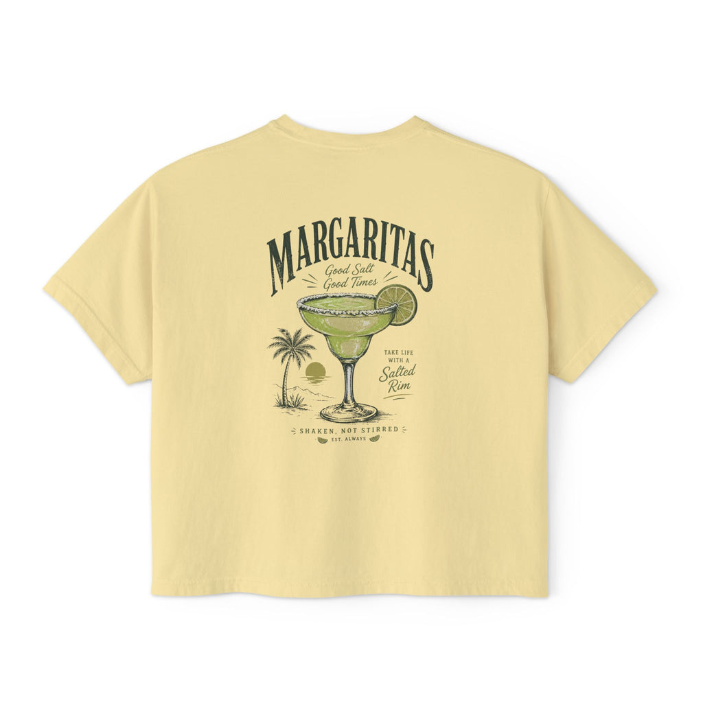 Margaritas Women's Boxy Tee – Palm Cocktail Graphic Tee