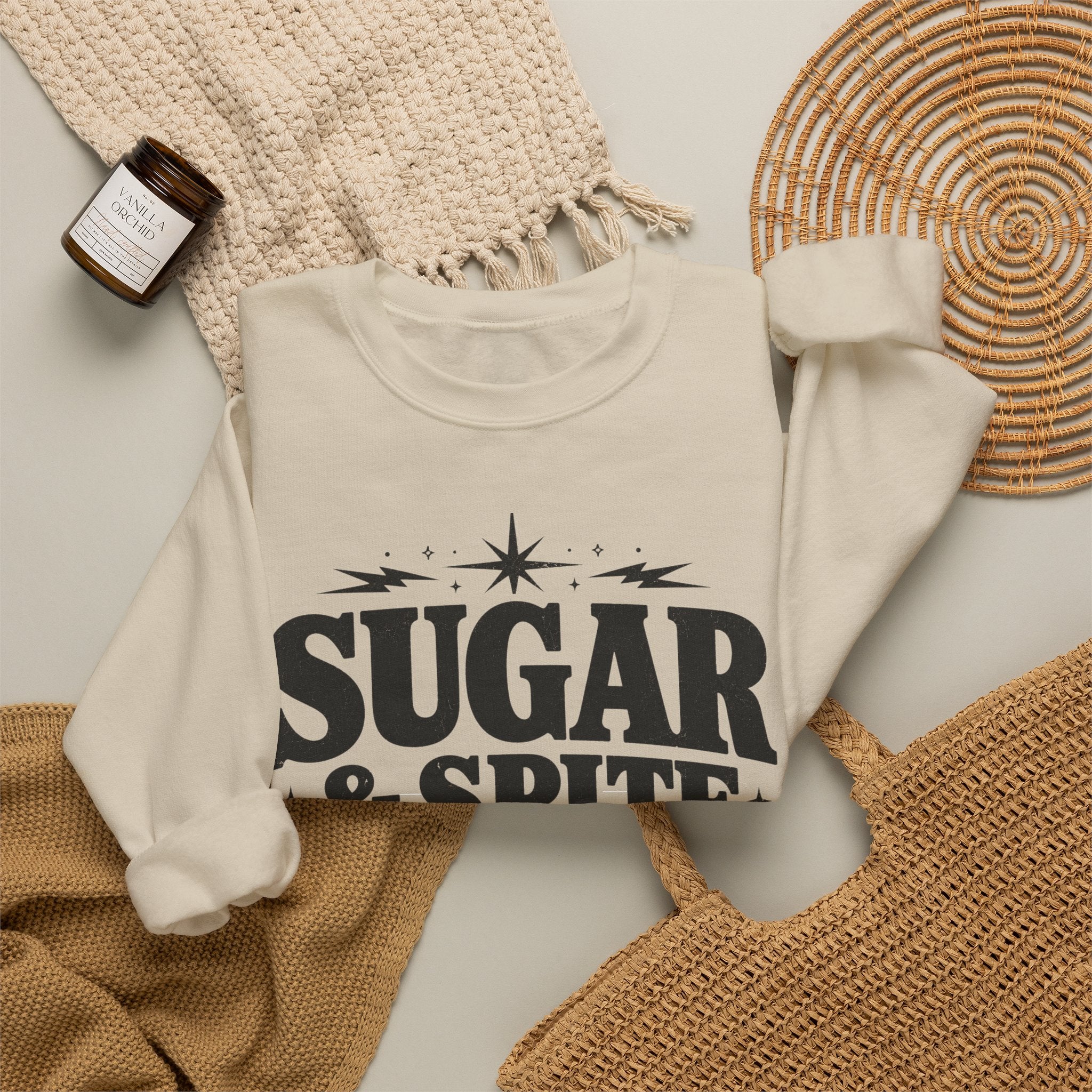 Sugar & Spice Sweatshirt — Retro Feminine Crewneck Gift