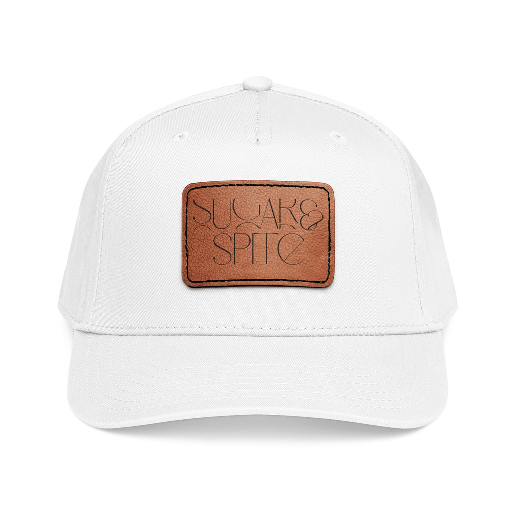 Leather Patch Baseball Cap — 'SUGAR & SPICE' Mid-Profile Hat