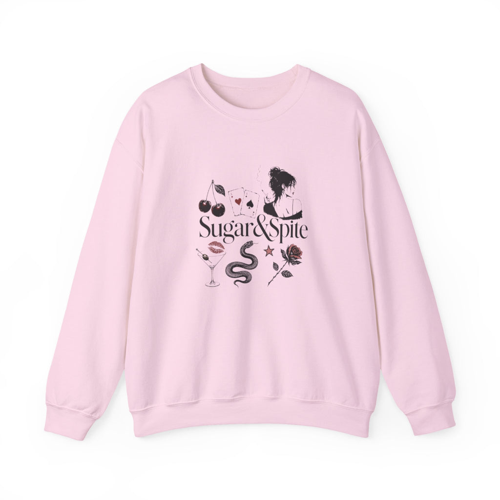 Sugar & Spice Crewneck Sweatshirt — Feminine Vintage Floral Graphic