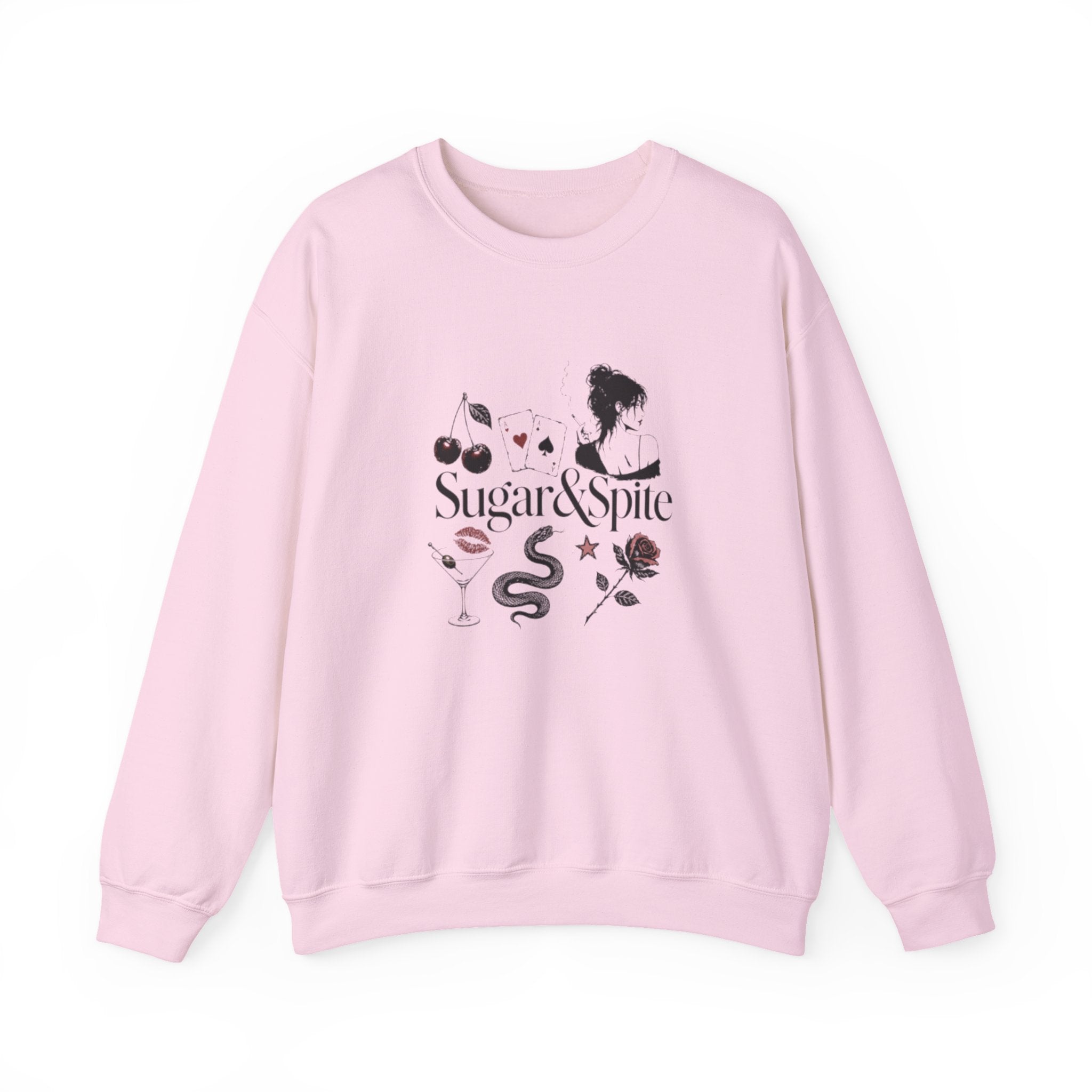 Sugar & Spice Crewneck Sweatshirt — Feminine Vintage Floral Graphic