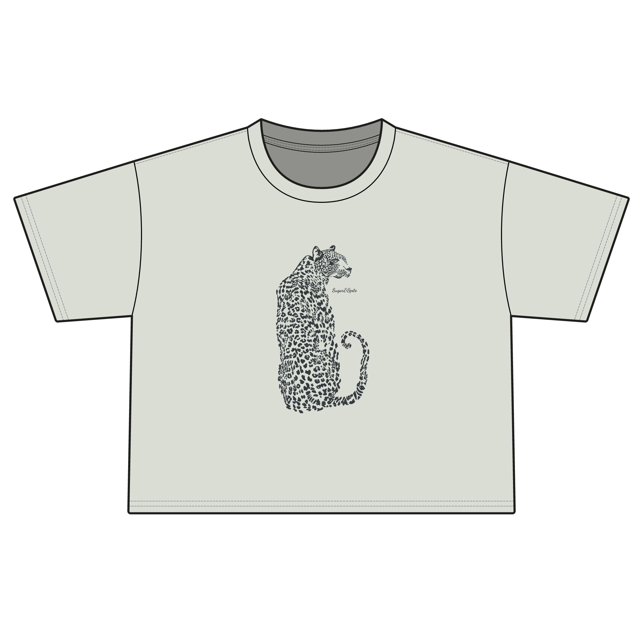 Boxy Women's Tee — Leopard Silhouette Graphic