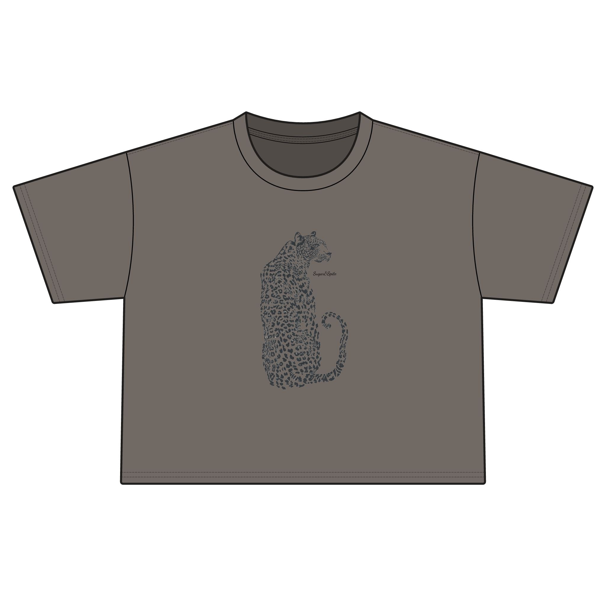 Boxy Women's Tee — Leopard Silhouette Graphic
