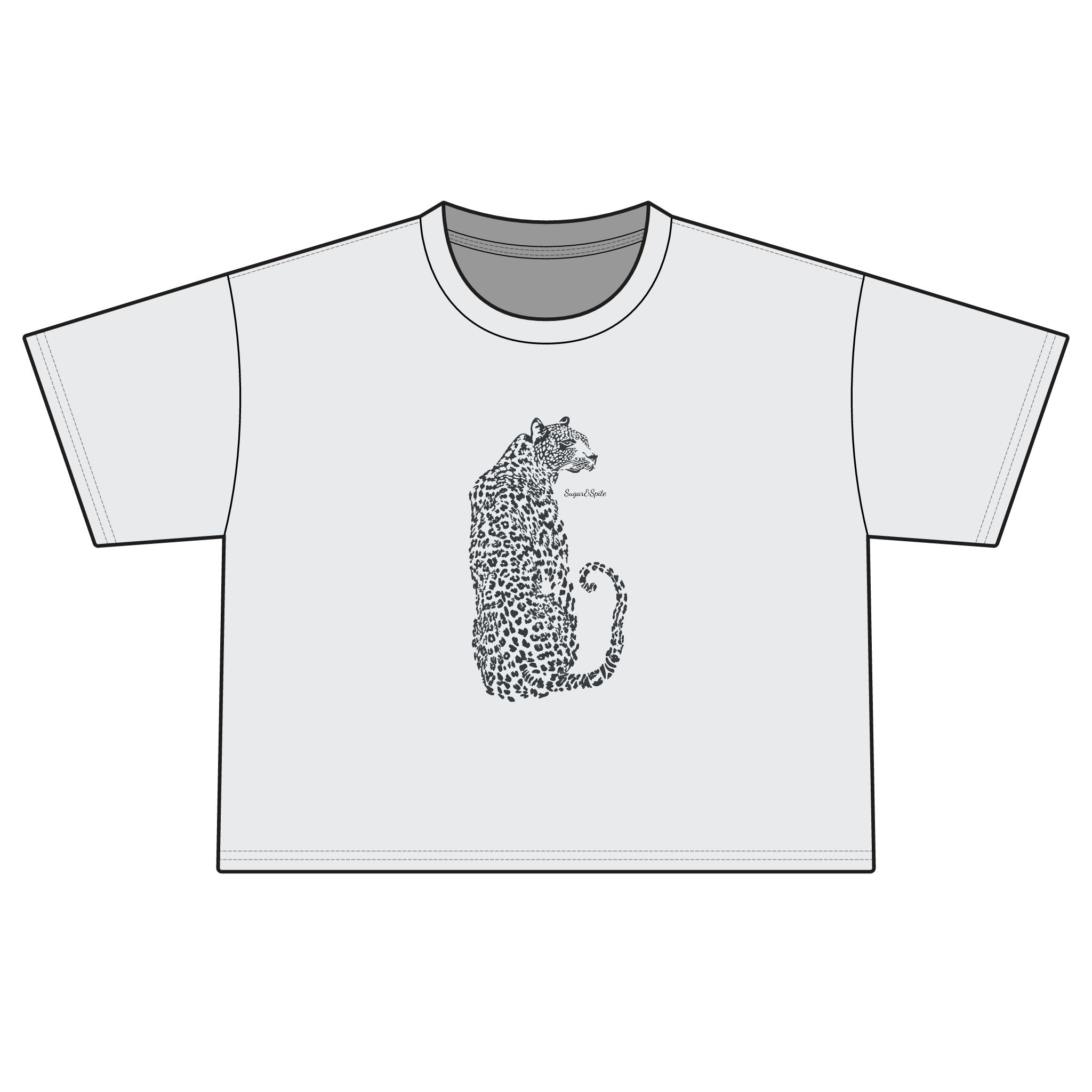 Boxy Women's Tee — Leopard Silhouette Graphic