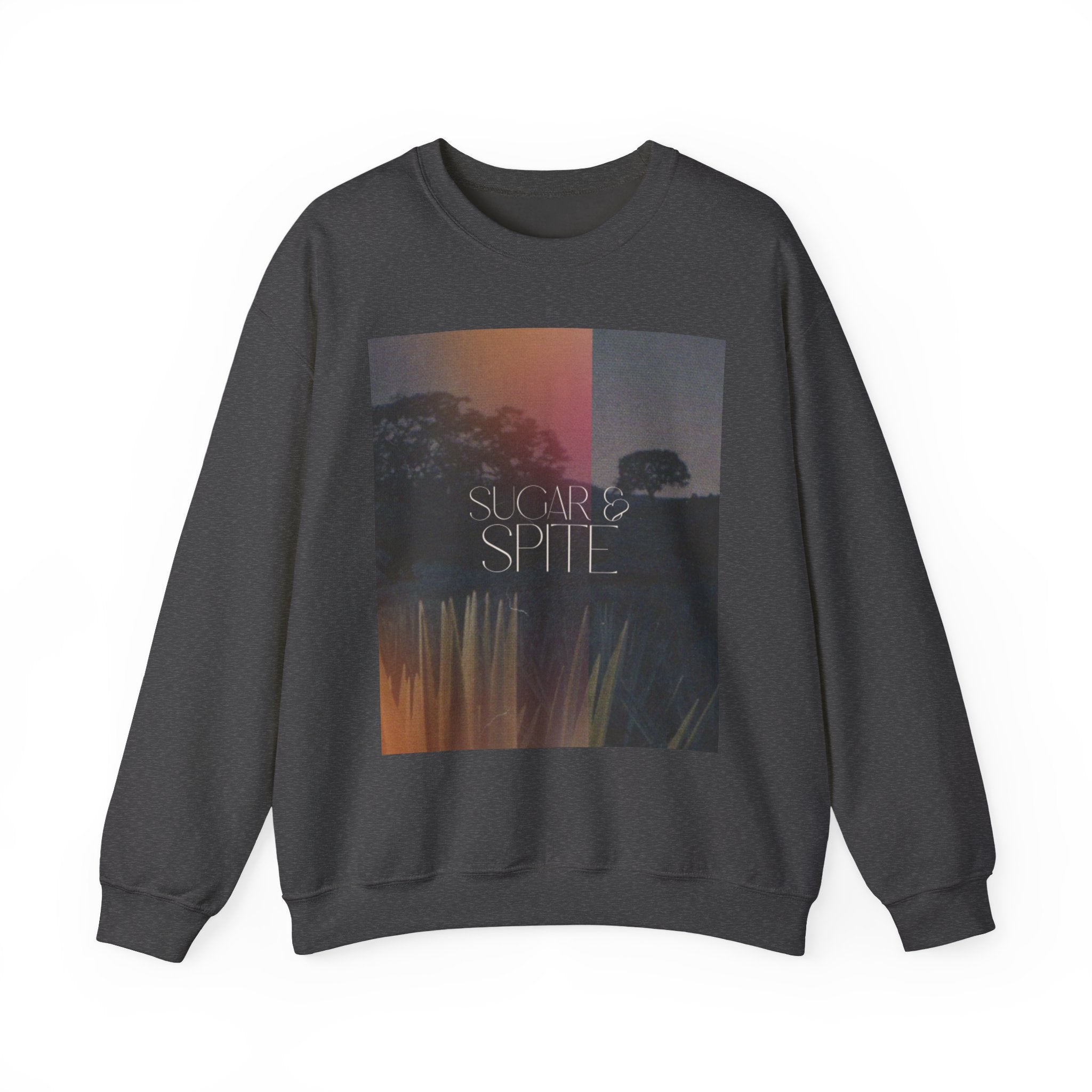 Sugar & Spite Graphic Sweatshirt — Moody Sunset Nature Crewneck