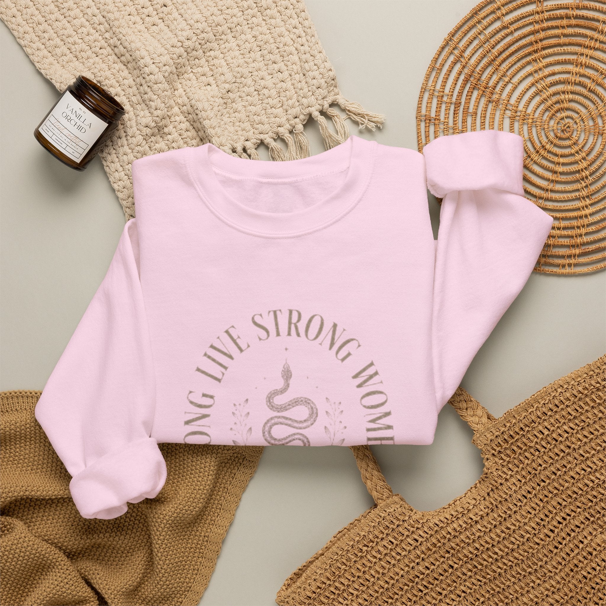 Long Live Strong Women Crewneck Sweatshirt — 'Sugar & Spite' Feminist Graphic Sweatshirt