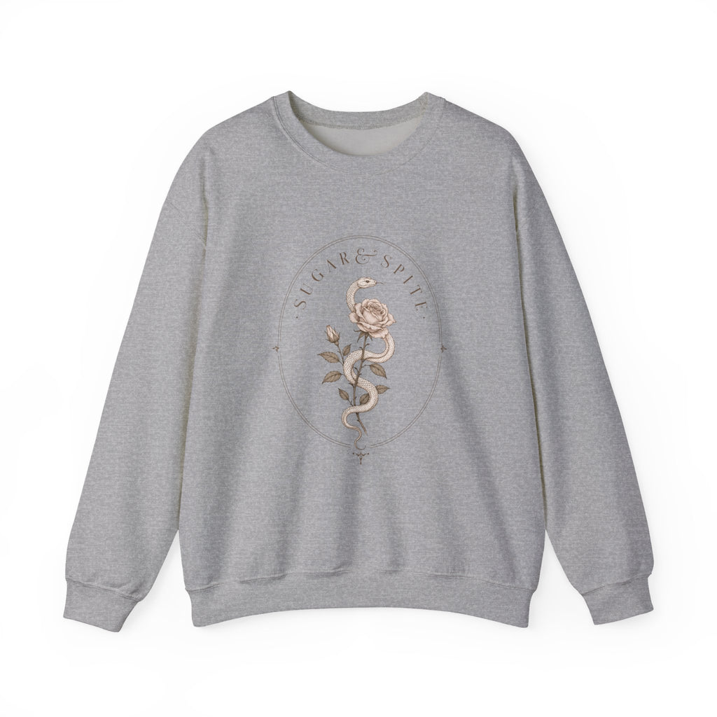 Floral Nightshade Crewneck Sweatshirt — Vintage Botanical 'Nightshade' Design