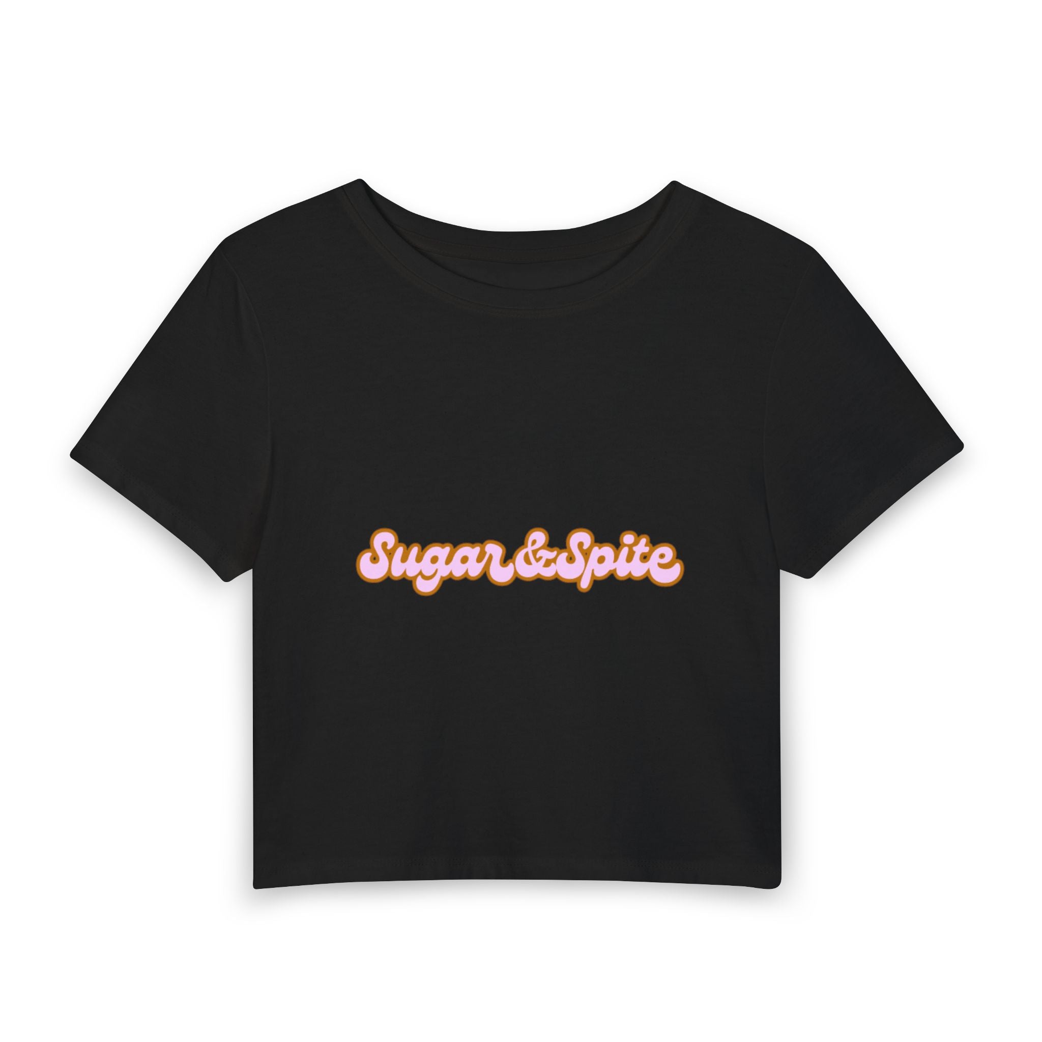 Sugar & Spice Crop Tee | Retro Bubble Letter Graphic