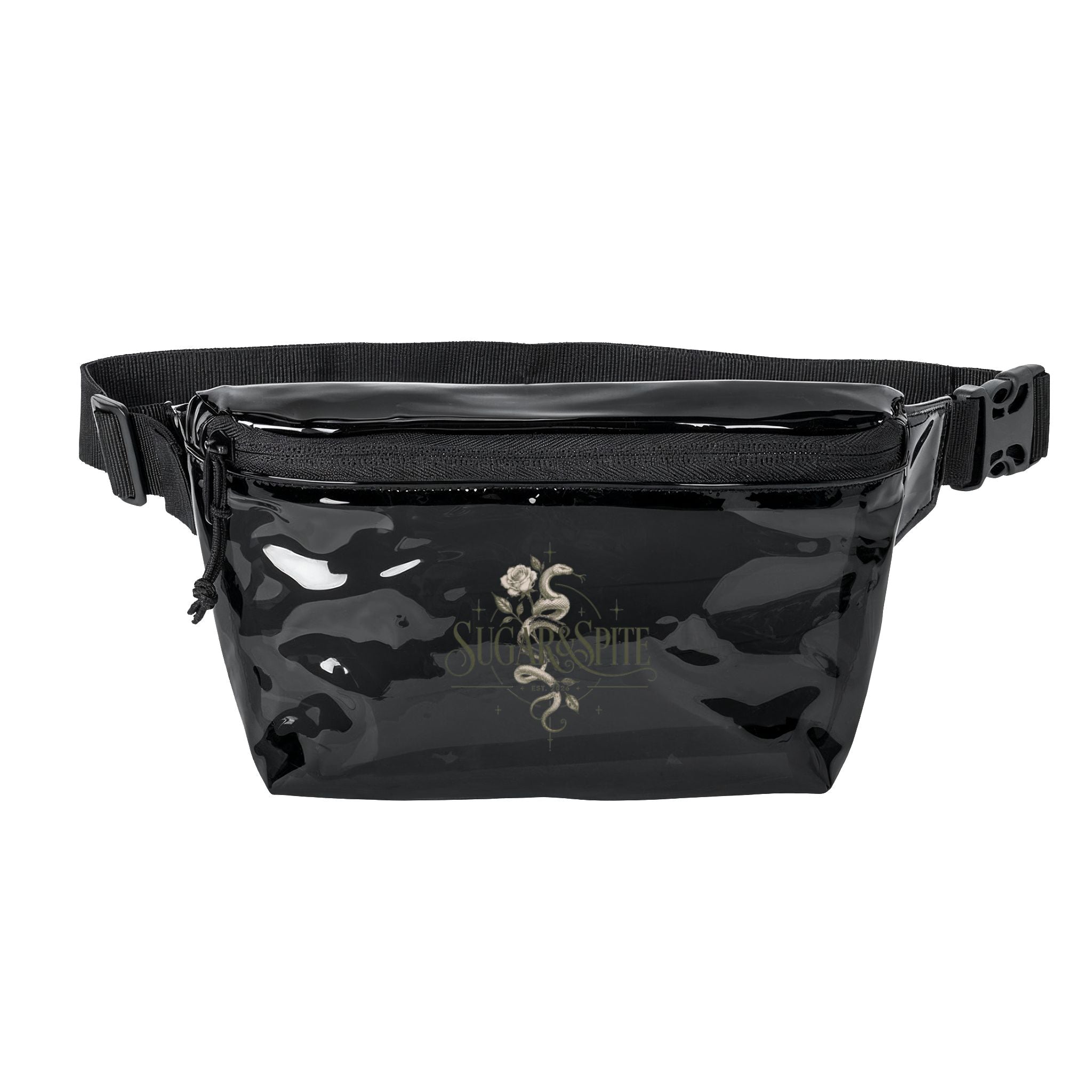 Transparent Fanny Pack — Clear Festival Waist Bag with Sugar & Spite Logo