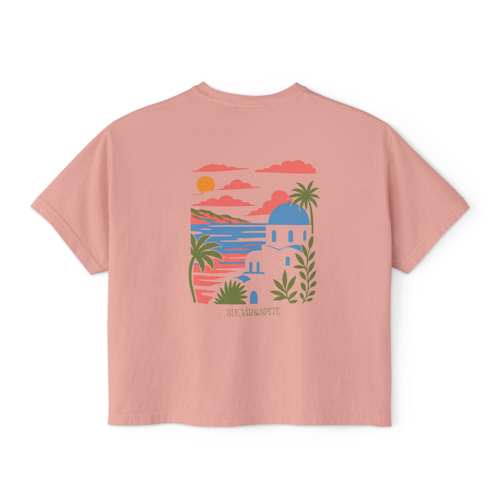 Mediterranean Sunset Graphic Boxy Tee