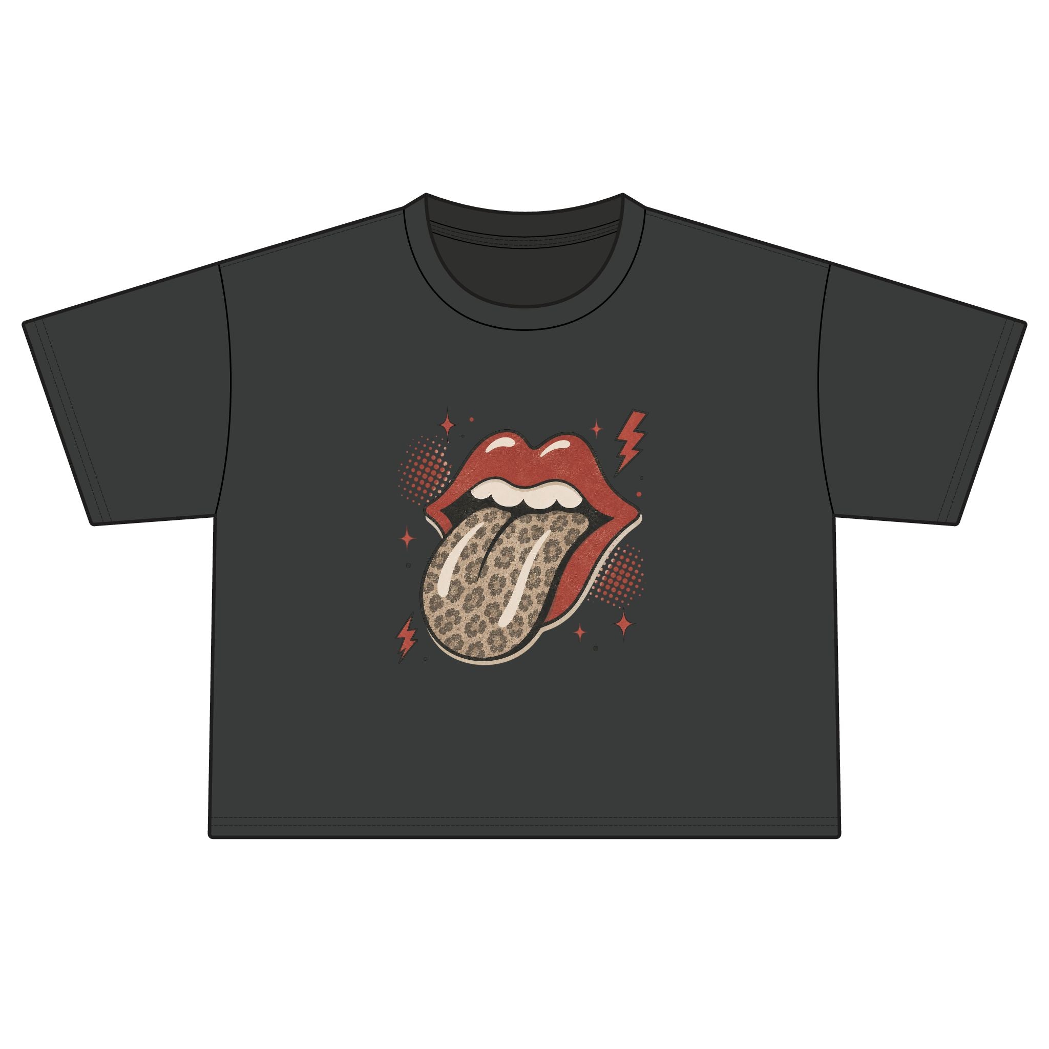 Leopard Tongue Graphic Tee | Boxy Crop T-Shirt