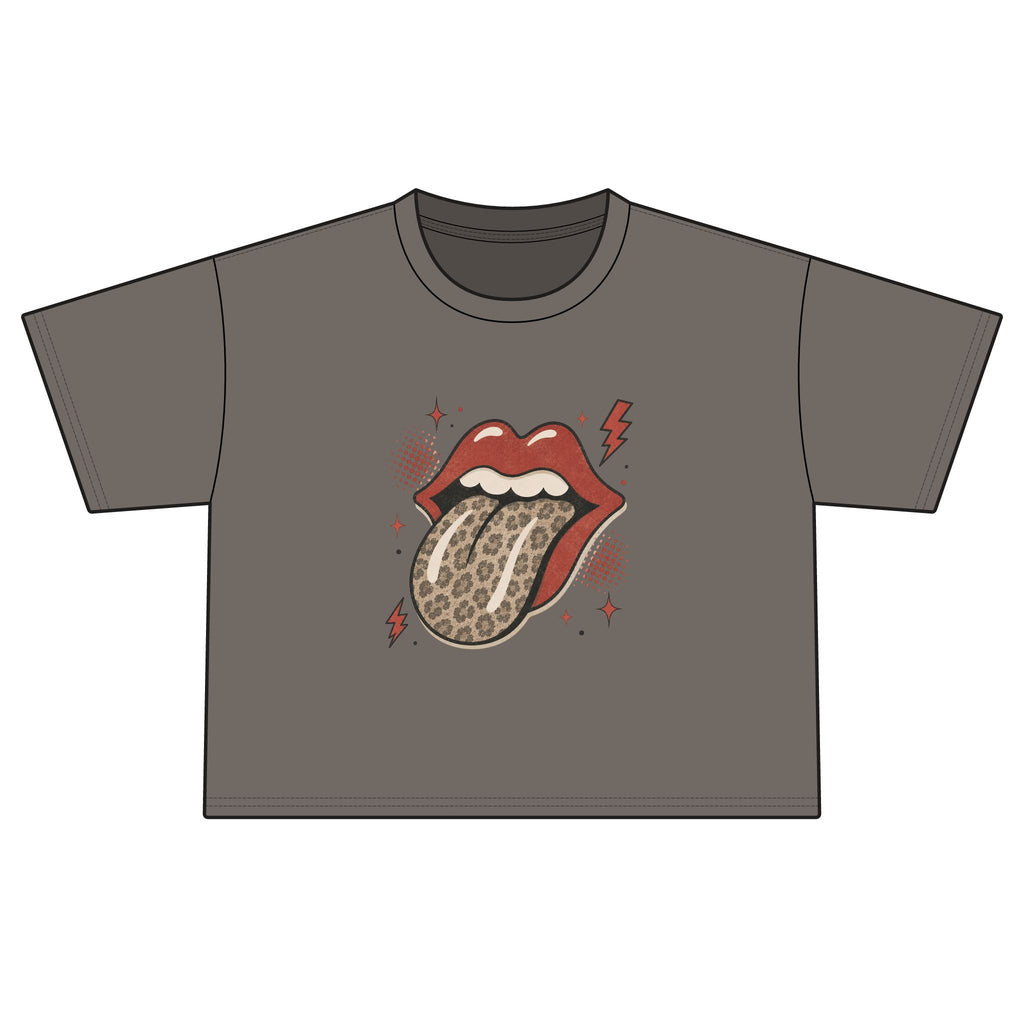 Leopard Tongue Graphic Tee | Boxy Crop T-Shirt