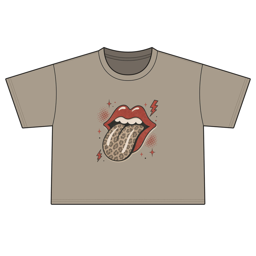 Leopard Tongue Graphic Tee | Boxy Crop T-Shirt